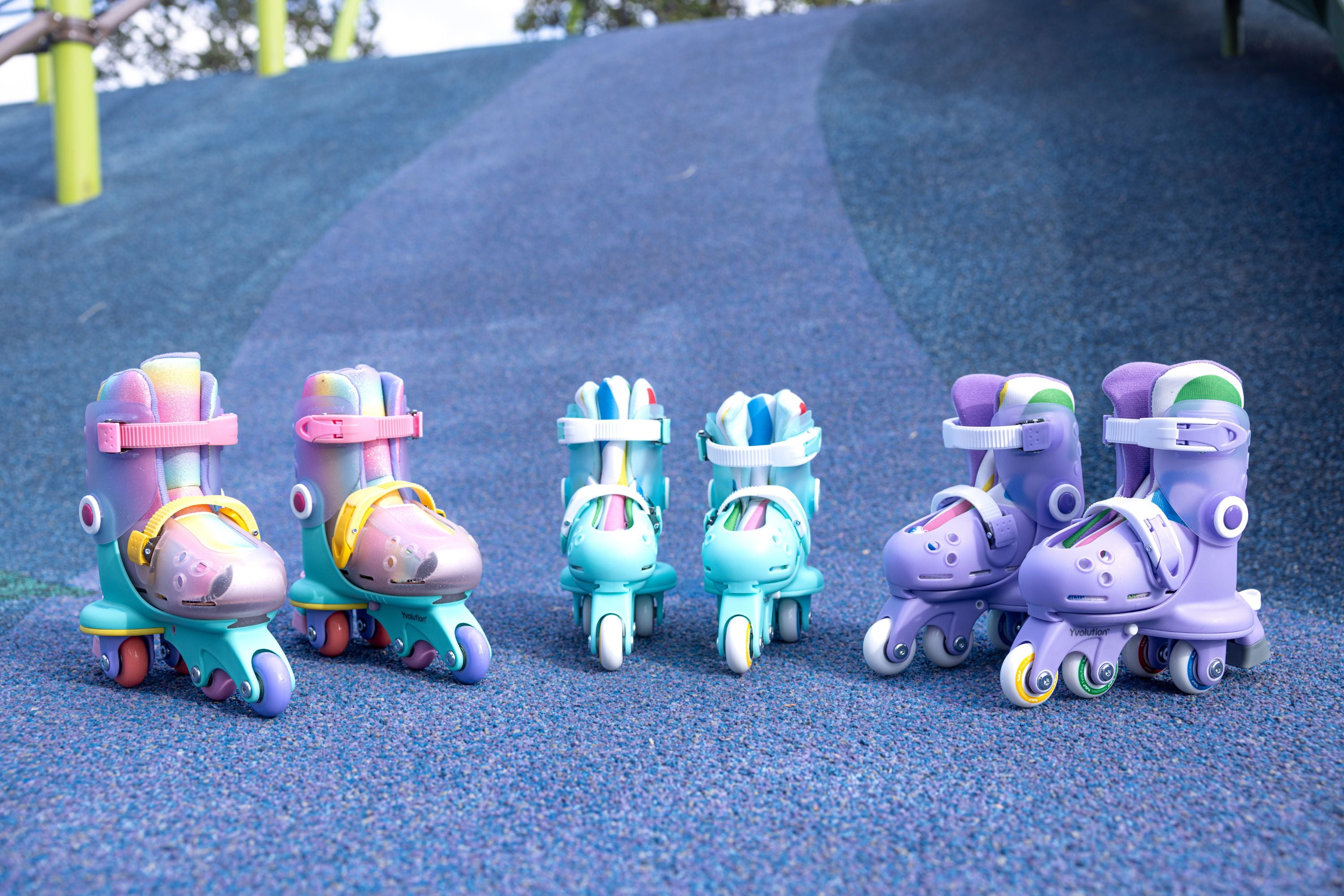 Yvolution Twista Kids Skates, Adjustable Modes, Kids Size 7J-11J, One Pair, Unisex, Green - Image 5