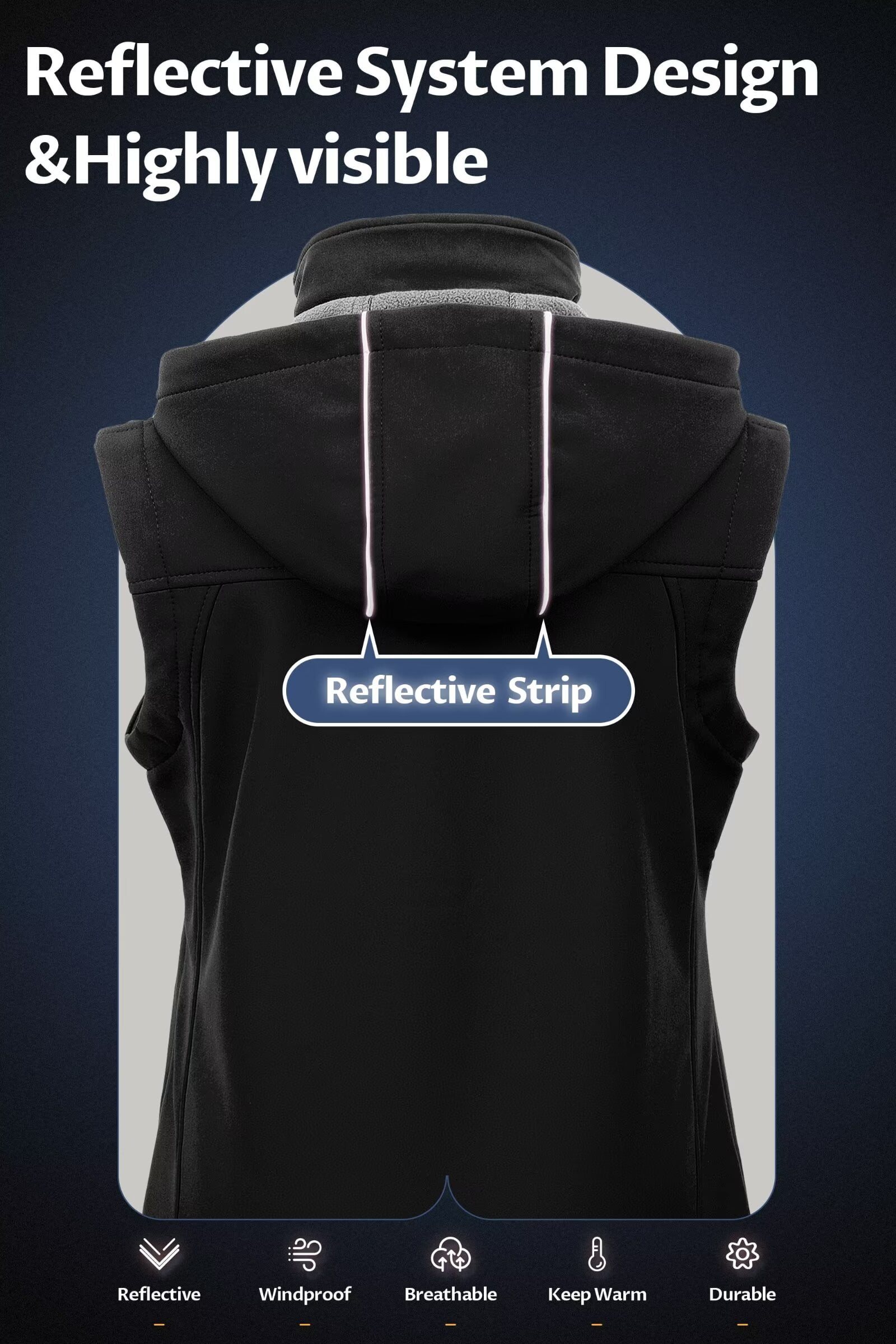 Chrisuno Women's Core Soft Shell Vest Lightweight Softshell Vest Windproof Sleeveless Jacket For Running Hiking Travel Black M - Image 4