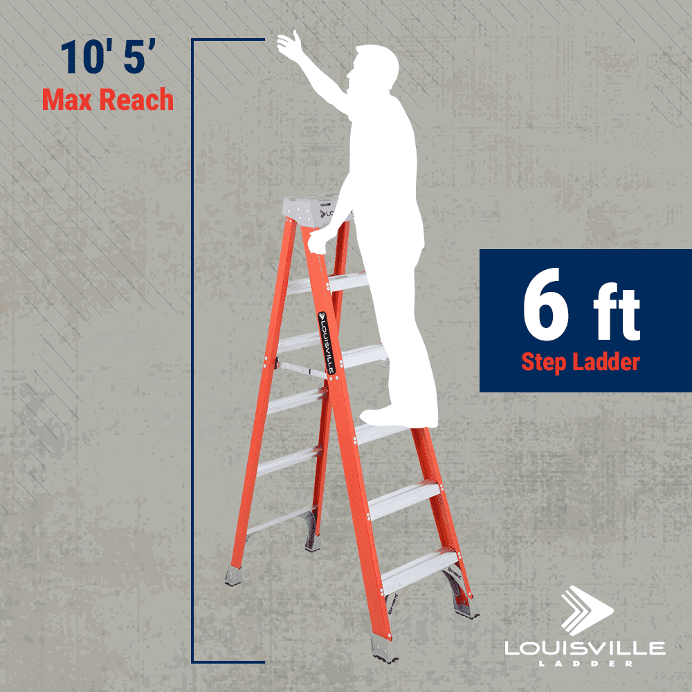 Louisville Ladder 6-Foot Fiberglass Step Ladder, 300-Pound Load Capacity, Type IA, FS1506 - Image 4