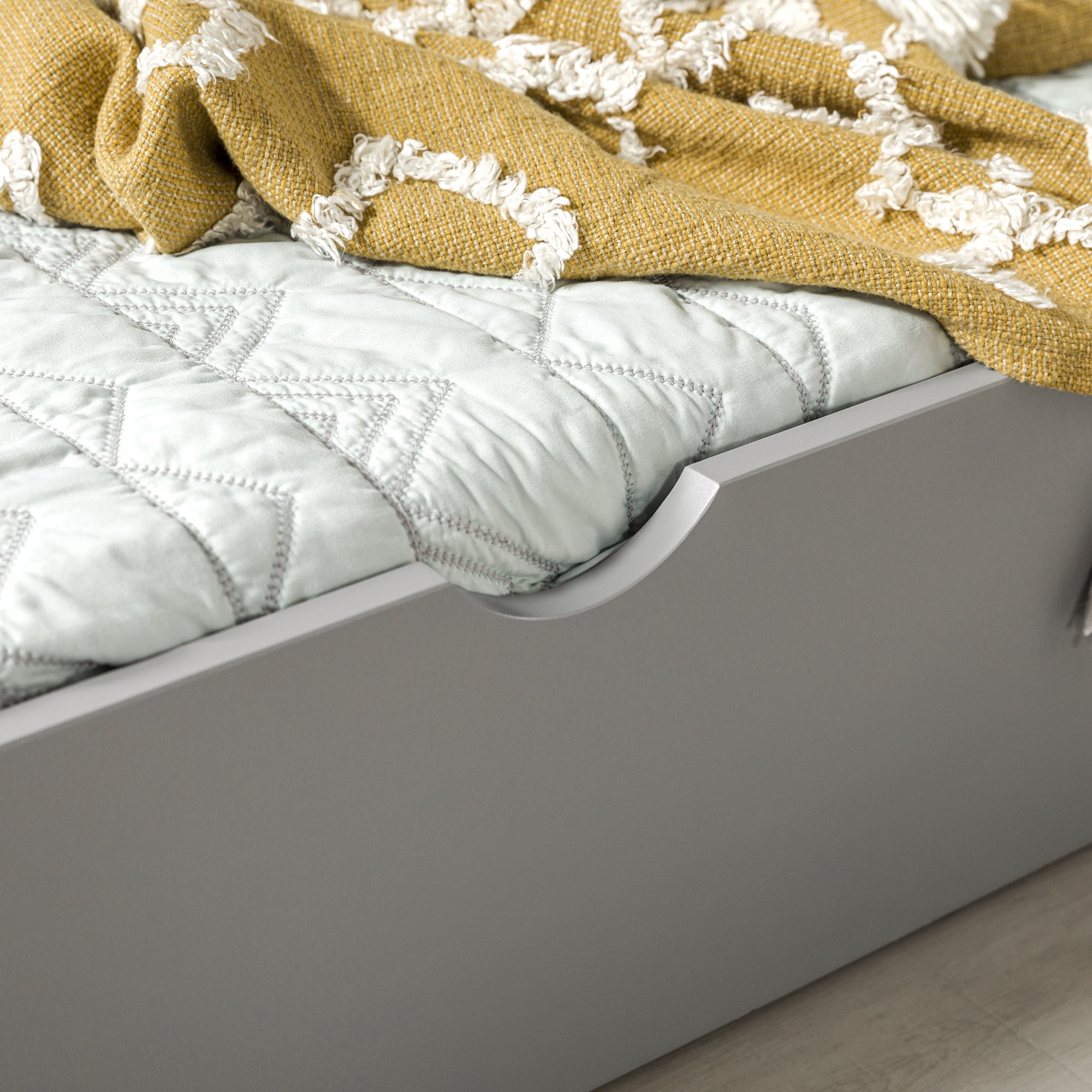 Walker Edison Solid Wood Junior Twin Trundle Bed, Grey - Image 12