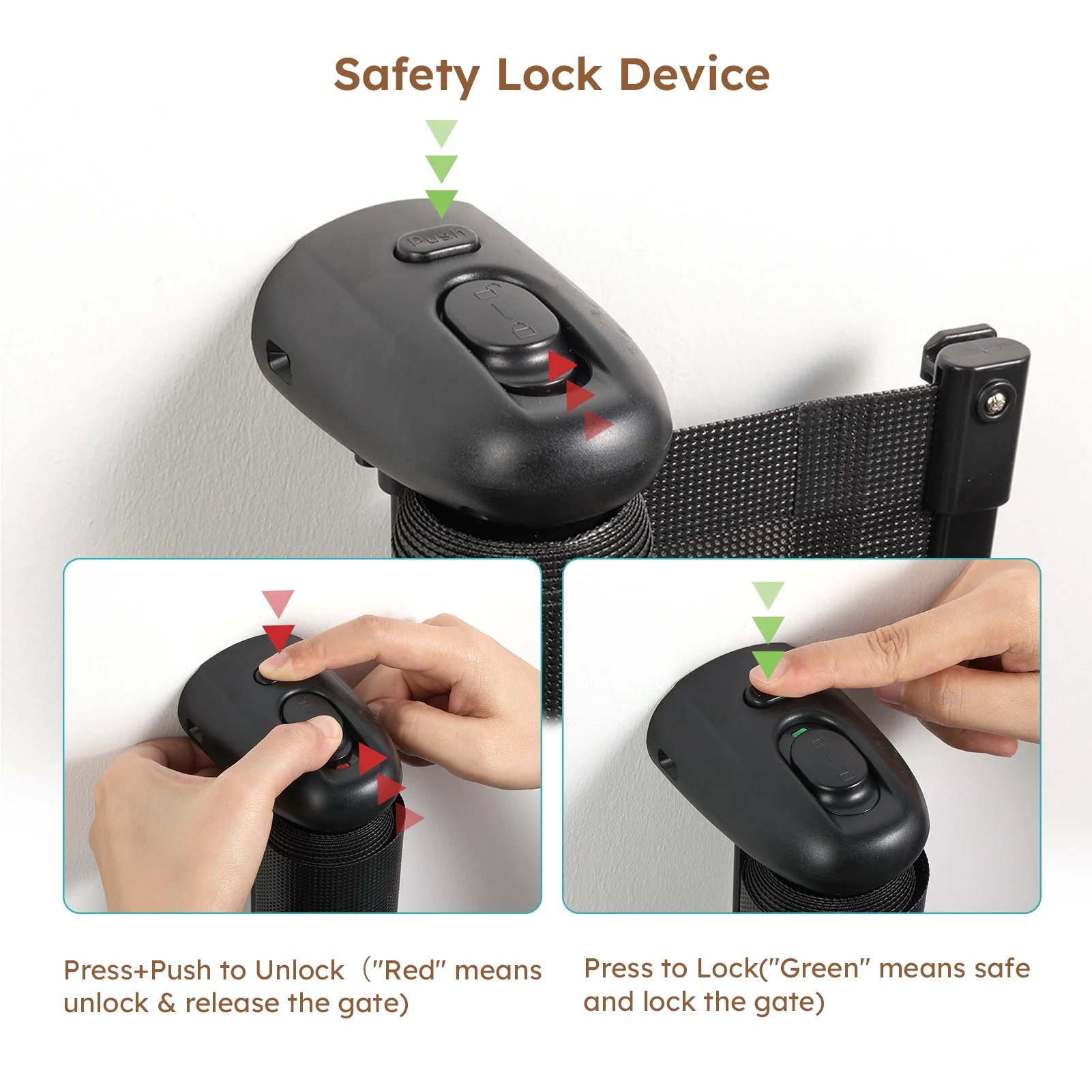 118inch Retractable Baby Gate Extra Wide for Doorways,Mesh Extra Long Dog Gate for Stairs,Child Safety Extra Large Gate for Doorways, Stairs, Hallways, Indoor/Outdoor(Black) - Image 8