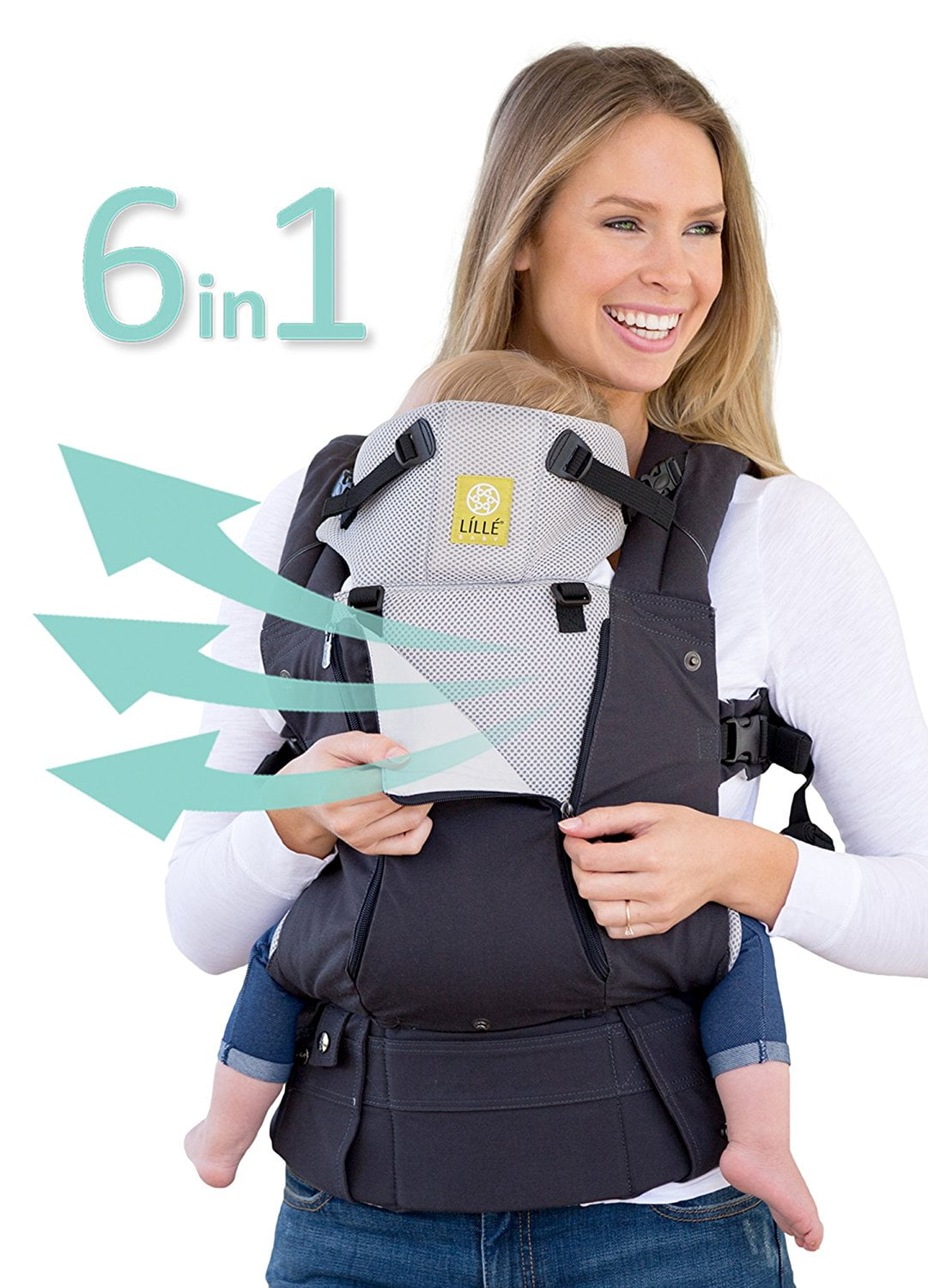 LILLEbaby Complete All Seasons Ergonomic 6-in-1 Black Carrier Newborn-Toddler - Image 4