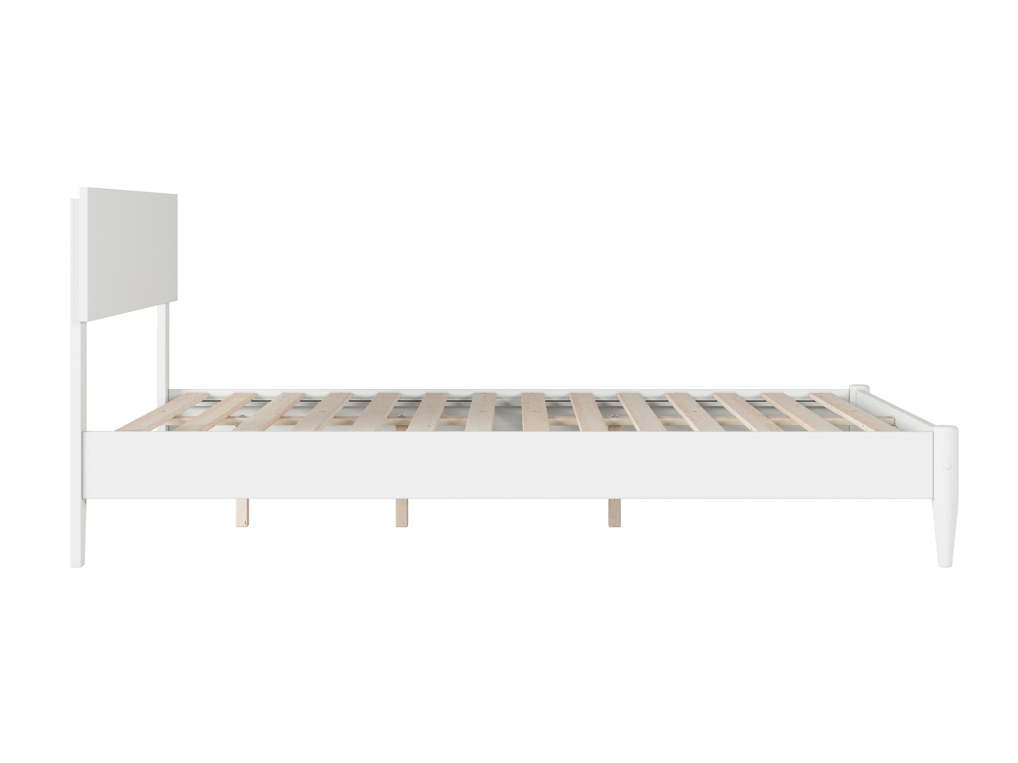 AFI Aria Full Modern Solid Wood Low Profile Platform Bed, White - Image 11