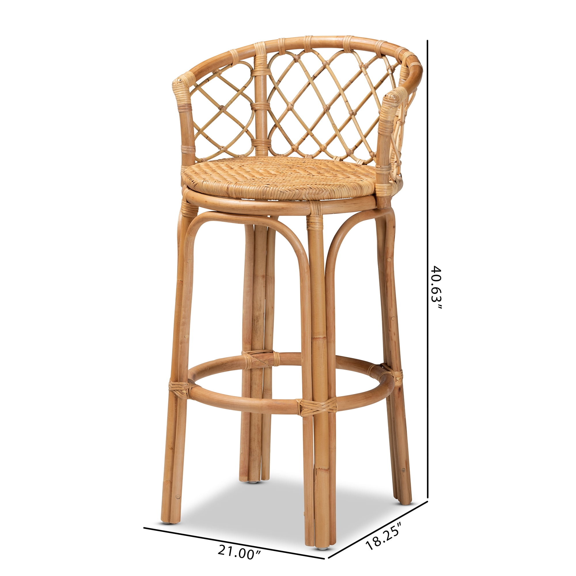 bali & pari Orchard Rattan BOHO Bar Stool, Natural Brown - Image 10