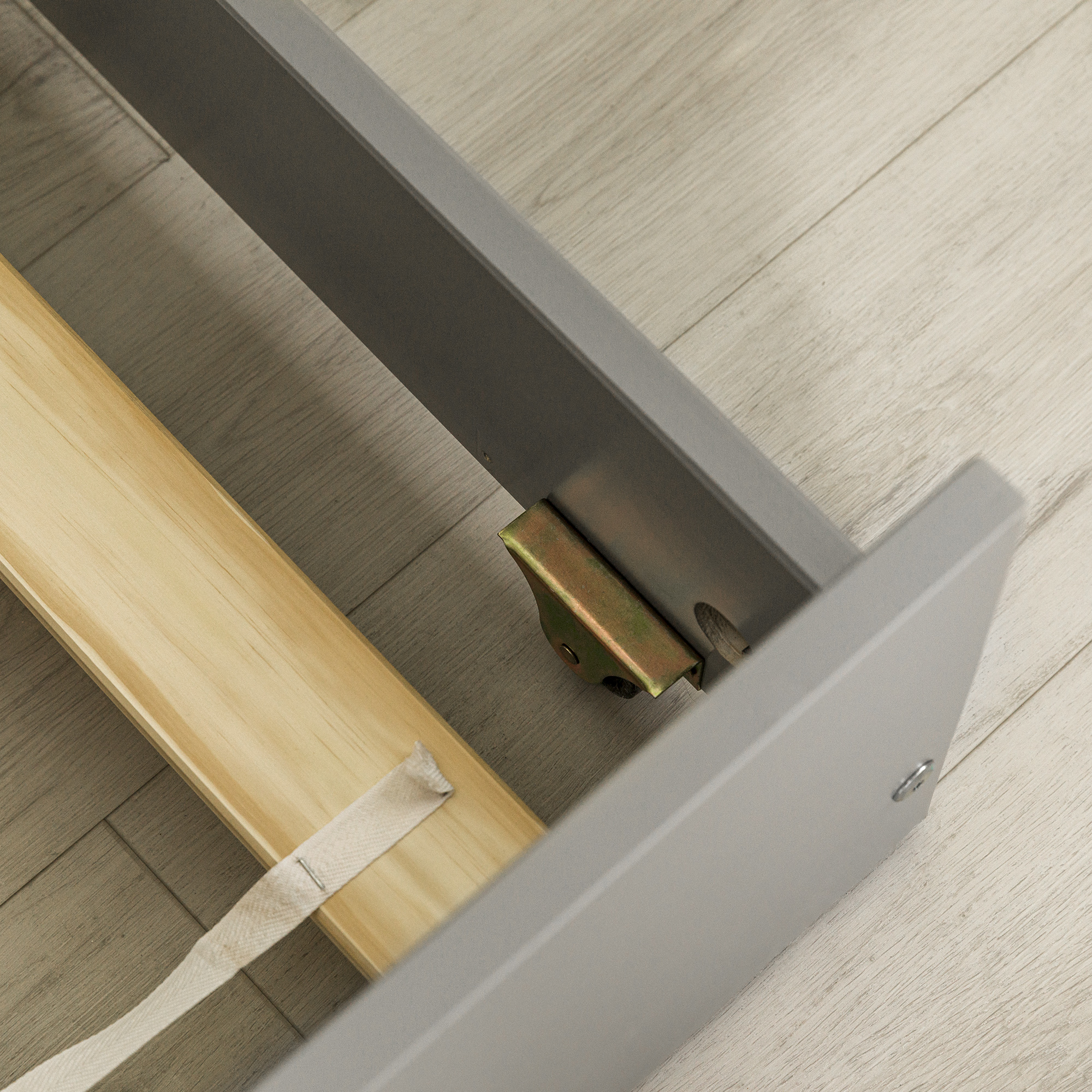 Walker Edison Solid Wood Junior Twin Trundle Bed, Grey - Image 7