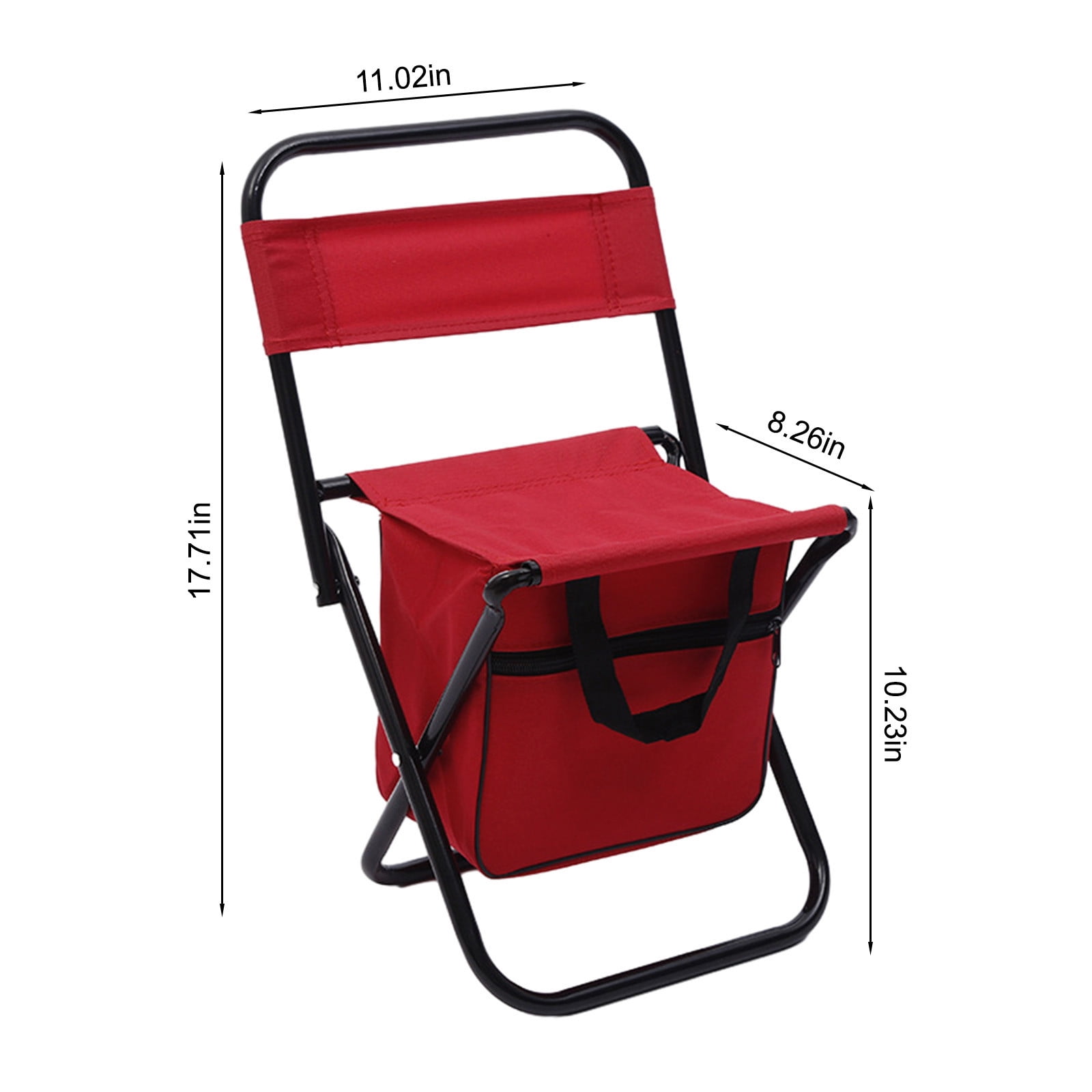 Tuphregyow Outdoor Folding Fishing Chair with Storage Bag Compact and Portable Camping Stool Backpack Chair made with Oxford Cloth for Beach, Outings, and Family Use Red - Image 6