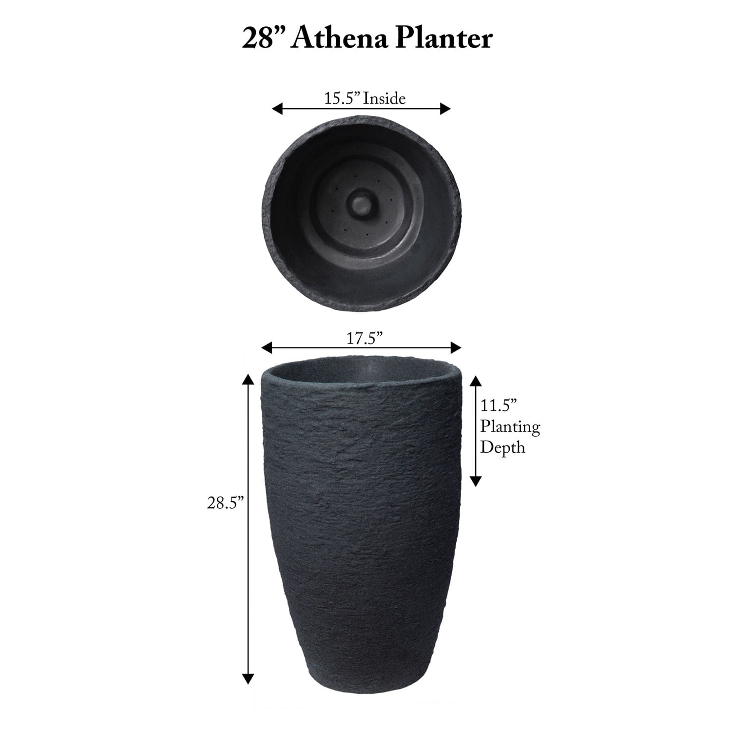 Algreen Products Athena 28.5" Self-Watering Flower Pot & Planter, Charcoal - Image 8