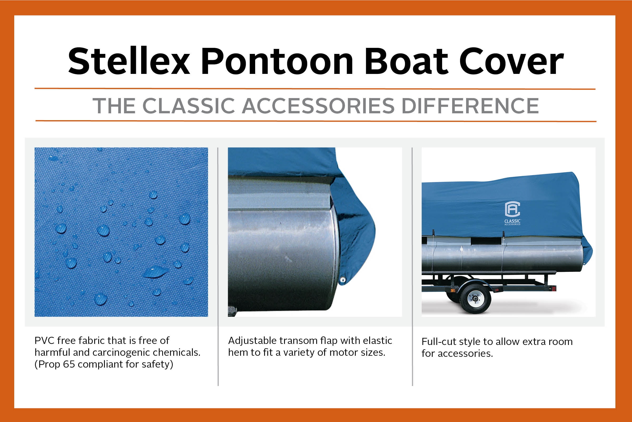 Classic Accessories Stellex™ Pontoon Boat Cover, Fits Pontoon Boats 17' - 20' L x 102" W, Trailerable Boat Cover with Polyester Fade-Resistant Fabric, Model A - Image 5