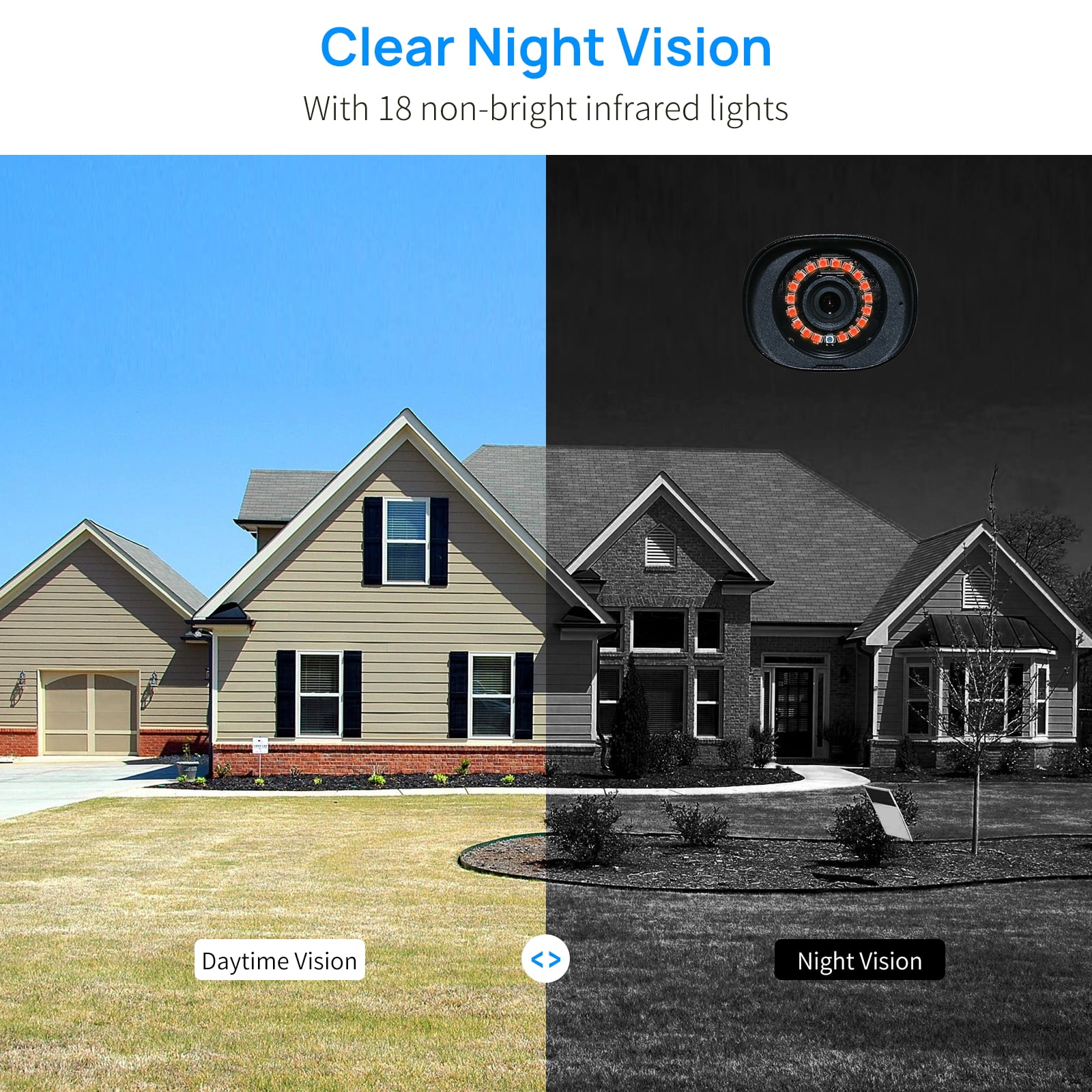 Hiseeu 3MP Wireless WiFi Security Camera System with 3TB Hard Drive, 8Pcs Security Cameras Wireless WiFi with 2-Way Audio,IP66 Waterproof,64ft IR Night Vision,Motion Detect Home Security System - Image 5