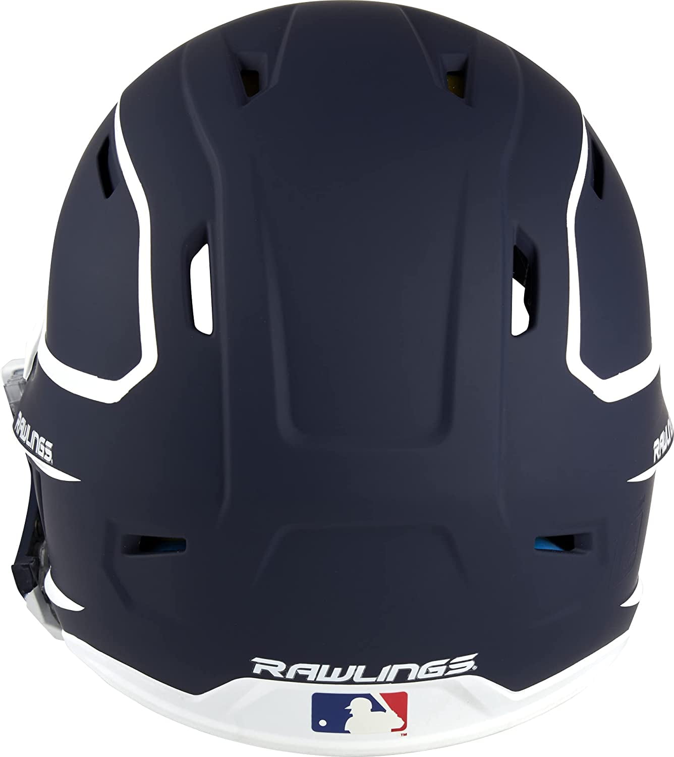 Rawlings 2022 Mach Adjust Baseball Batting Helmet With Jaw Guard, Junior, Matte Navy/Matte White - Image 4