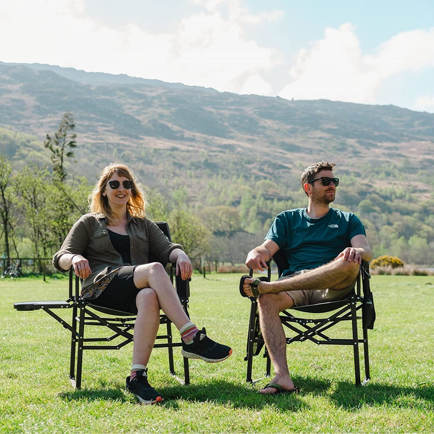 SUNNYFEEL Camping Directors Chair, Heavy Duty,Oversized Portable Folding Chair with Side Table, Pocket for Beach, Fishing,Trip,Picnic,Lawn,Concert Outdoor Foldable Camp Chairs - Image 4