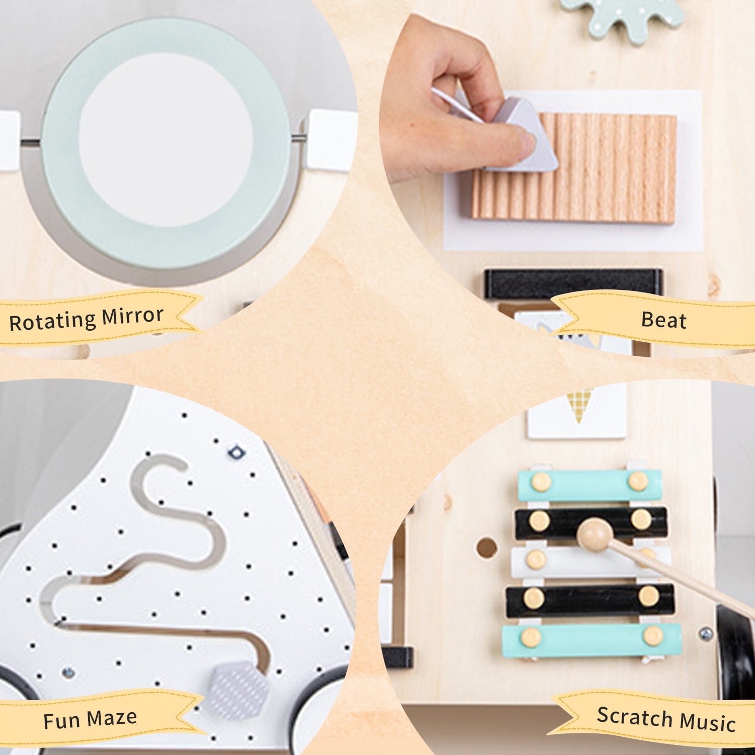 Wooden Baby Push Walker, HDJ 9 in 1 Baby Learning Walking Toys with Wheels for 1 Year Old up, Develops Motor Skills and Stimulates Creativity, Todler Walker for Boys and Girls - Image 9