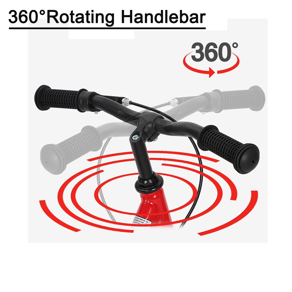 OHIIK 2 in 1 Adjustable Seat and Handlebar Kids Balance Bike with Pedal Kit and Training Wheels, Red - Image 4