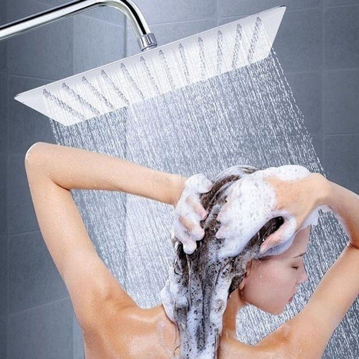 20" Modern Style Stainless Steel Square Rain Shower Head Rainfall Bathroom Top Sprayer - Image 5