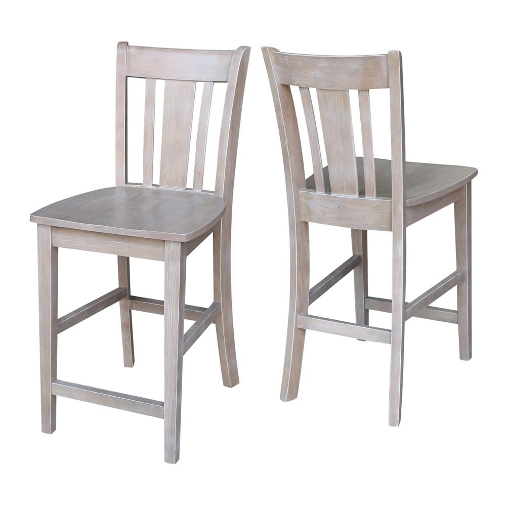 International Concepts San Remo 24" Counter Height Stool in Washed Gray Taupe - Image 7