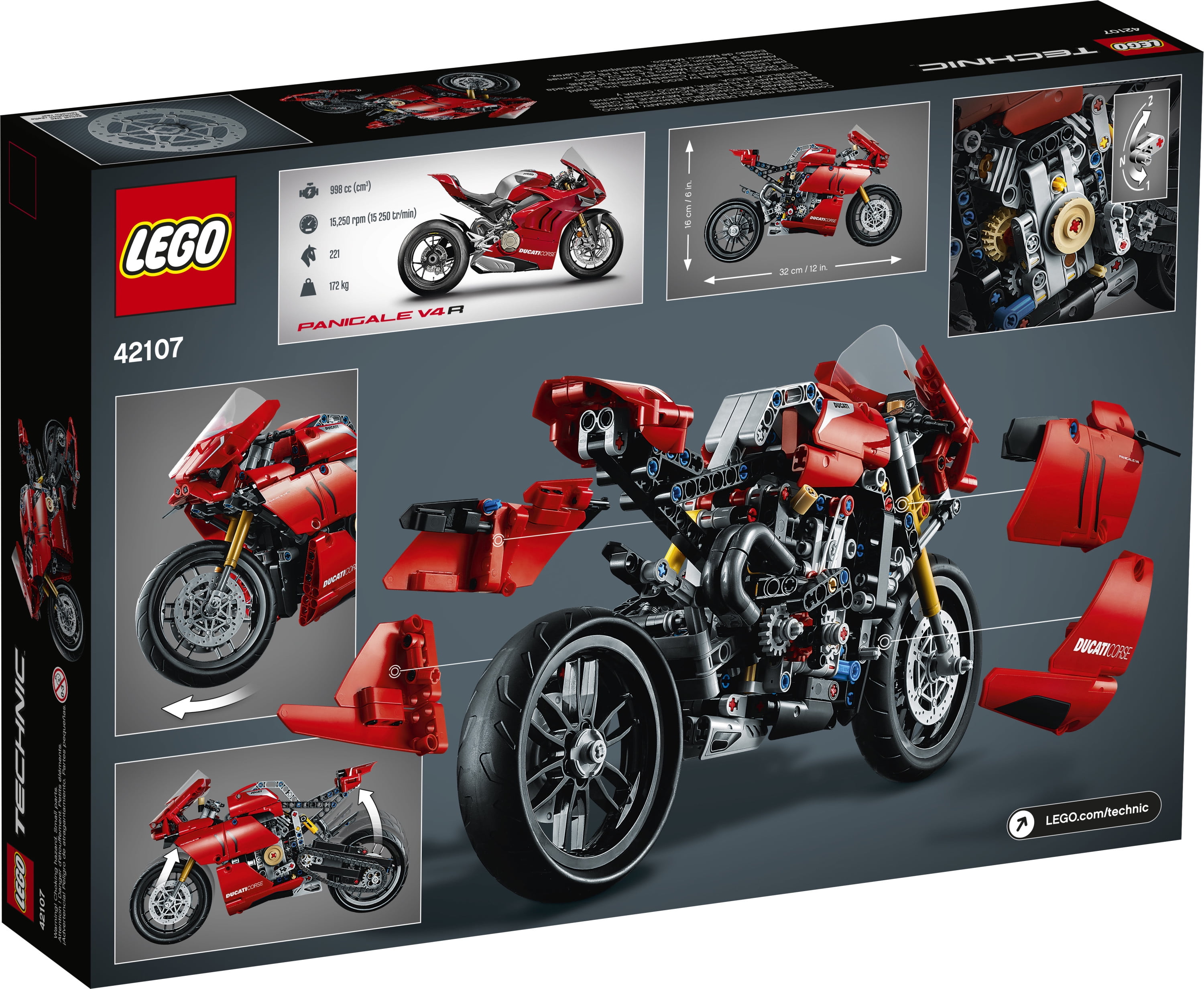 LEGO Technic Ducati Panigale V4 R 42107 Motorcycle Toy Building Toy Ages 10+ (646 pieces) - Image 6