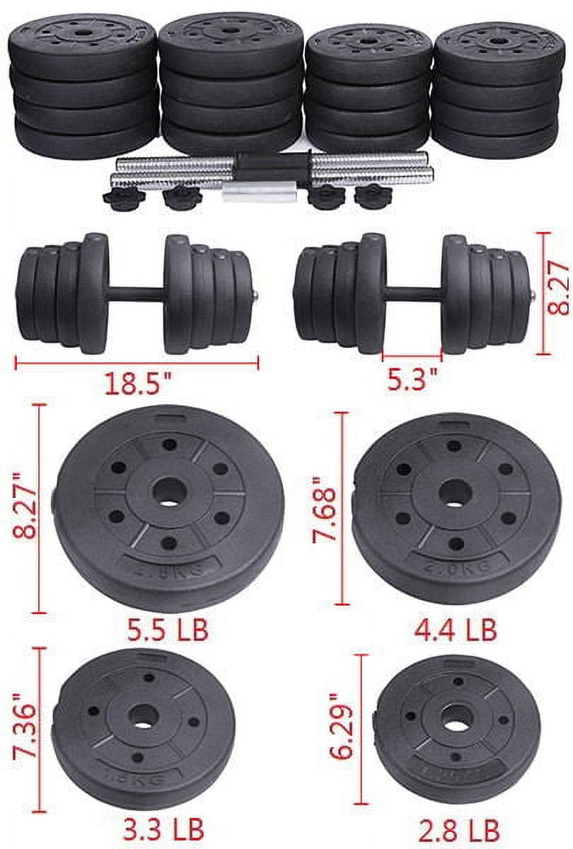 Alden Design 66 lb. Adjustable Dumbbells for Weight Training, Black - Image 9