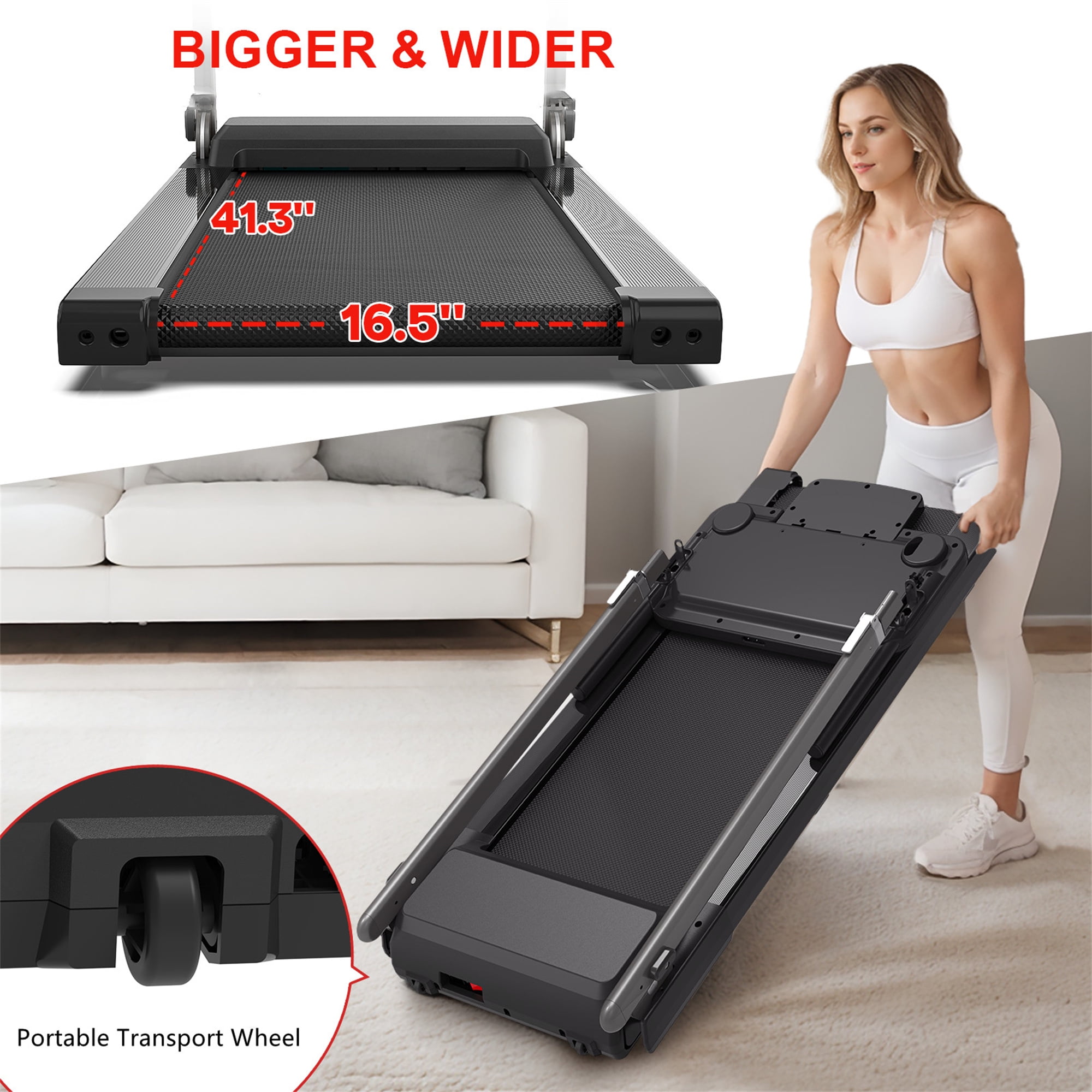 Aukfa Treadmill 300 lb Capacity, Height Adjustable Electric Motorized Treadmill with 12 Preset Bluetooth for Home 7.5 mph Range - Image 5