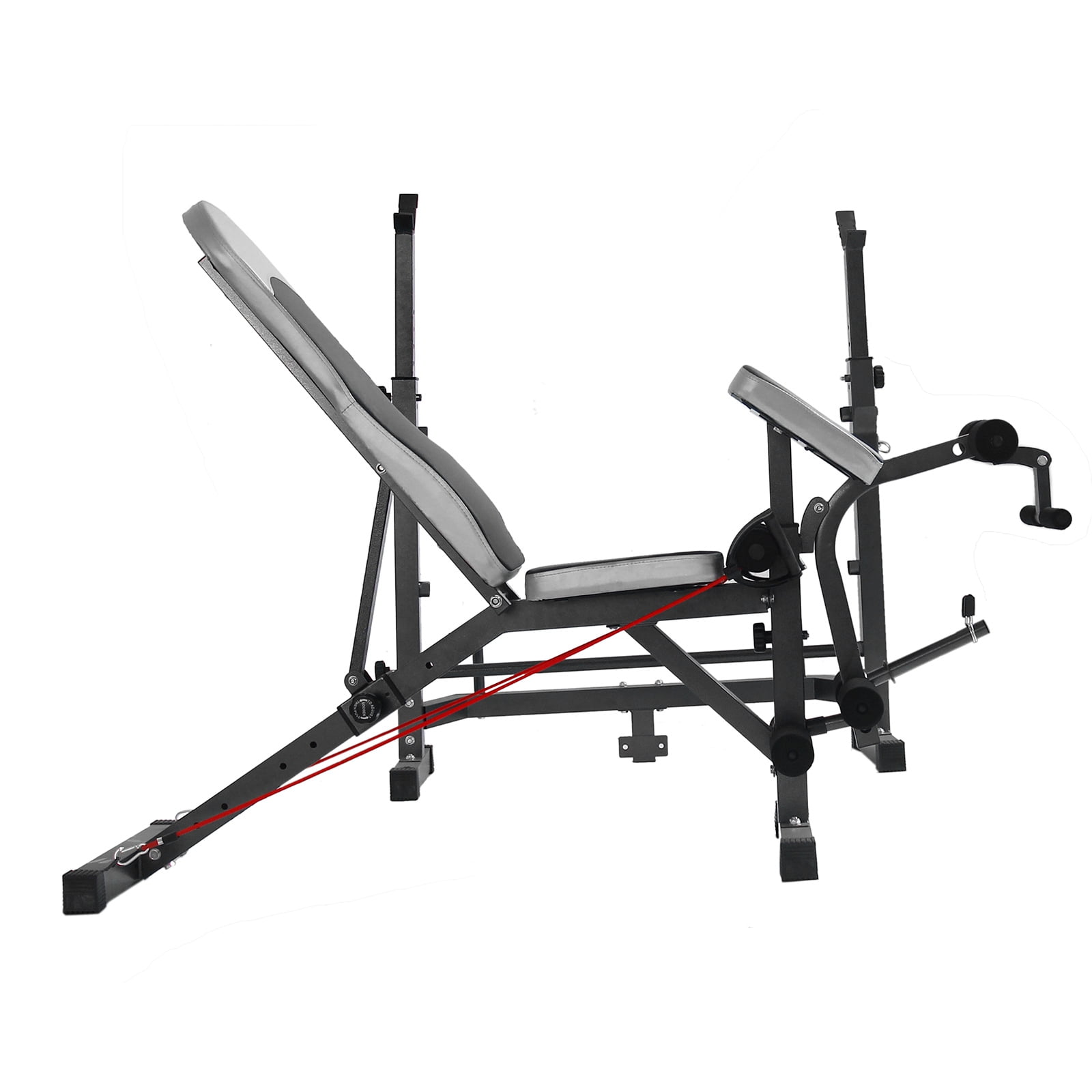 Adjustable Weight Bench Olympic Foldable Workout Bench Set with Barbell Rack & Leg Developer Preacher Curl Rack, Multi-Function Strength Training Bench Press Exercise Equipment for Home Gym - Image 5