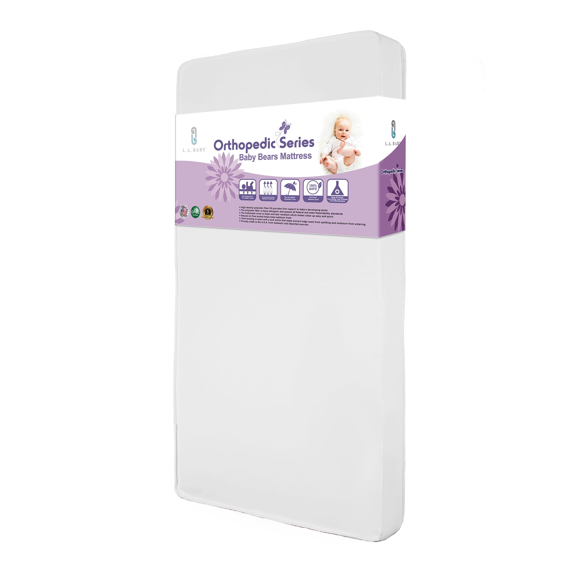 2-Stage Standard Crib/Toddler Waterproof Mattress with Natural Coconut Fiber Layer - Image 6