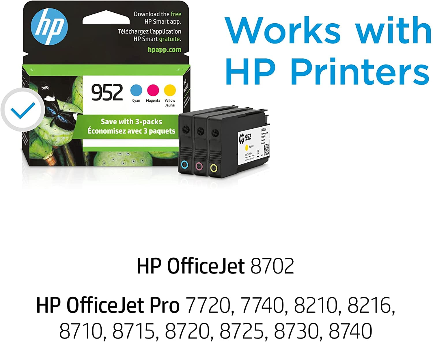 HP Original 952 Black and 952 Cyan, Magenta, Yellow color Combo F6U15AN N9K27AN Standard Capacity - Image 3