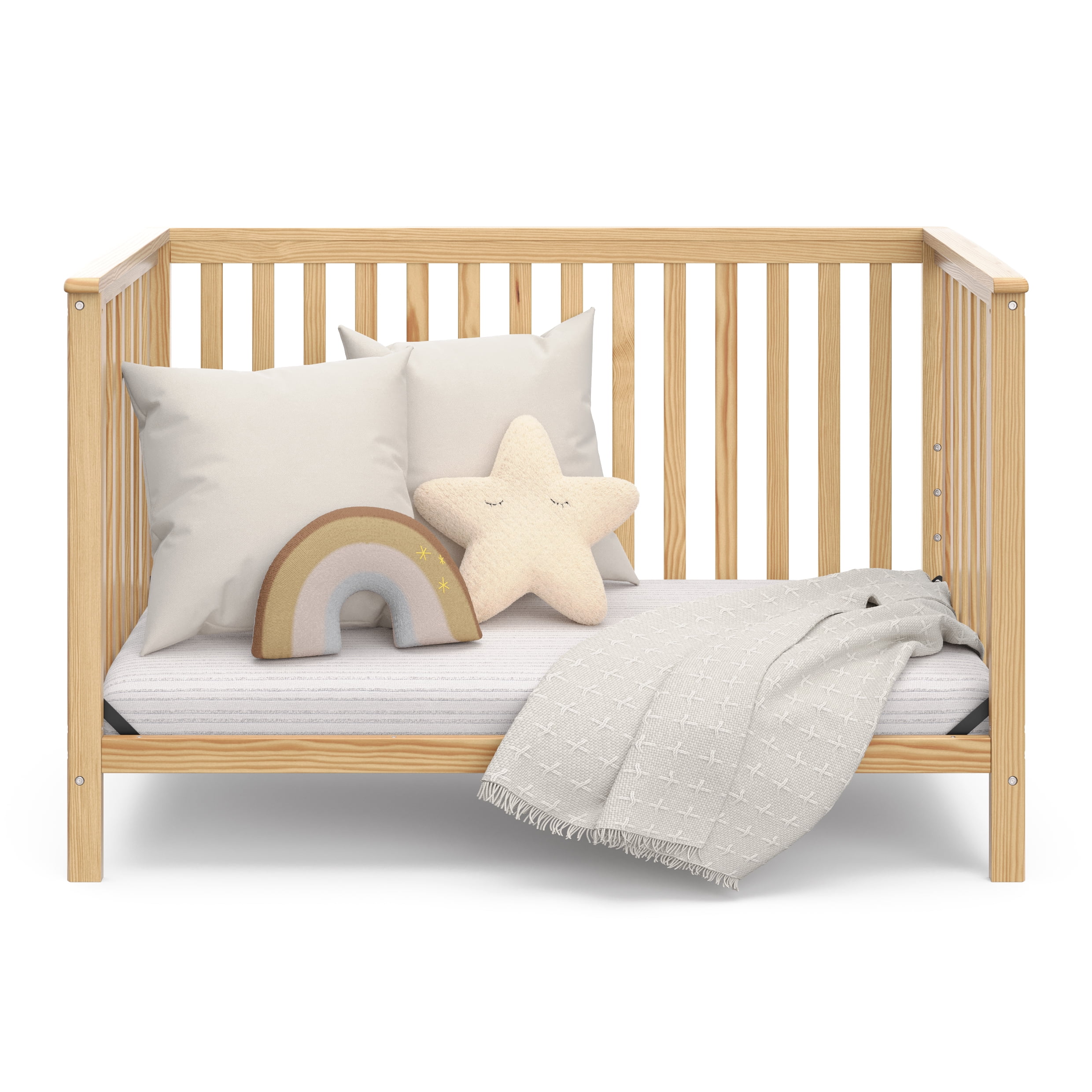 Storkcraft Hillcrest 4-in-1 Convertible Baby Crib, Natural - Image 6