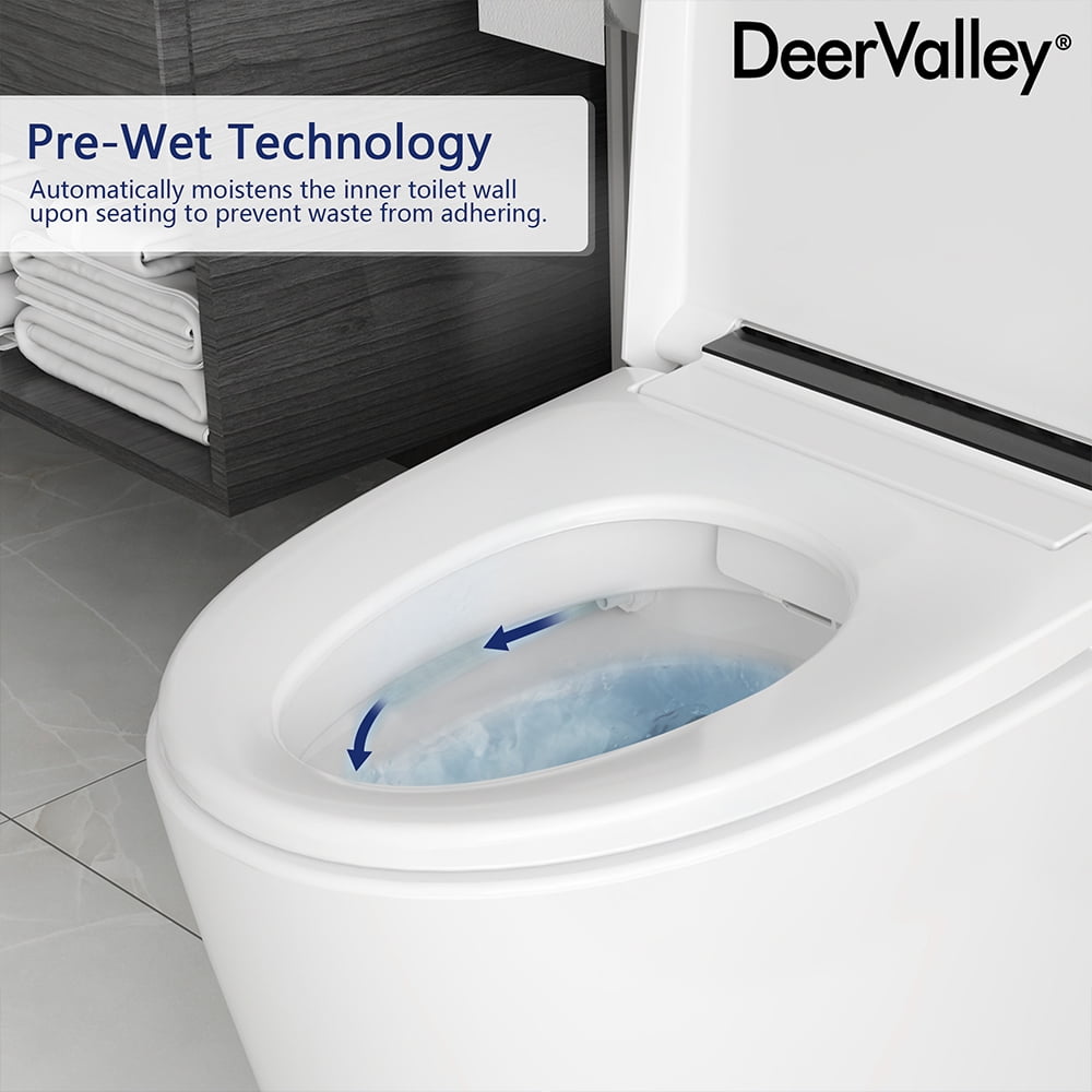 1-Piece 1.28 GPF Single Flush Elongated Toilet in White with Electric Heated Seat, Auto Flush, Night Light - Image 9