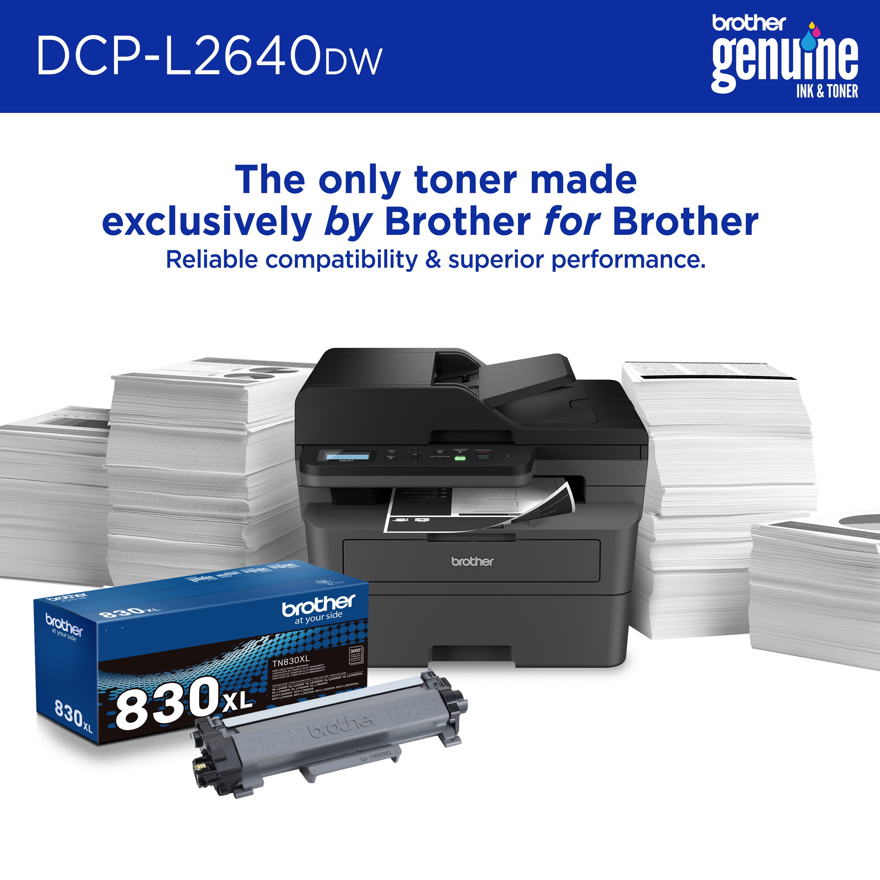 Brother Wireless DCP-L2640DW Compact Monochrome Multi-Function Laser Printer with Print, Copy and Scan, Duplex and Mobile Printing - Image 4