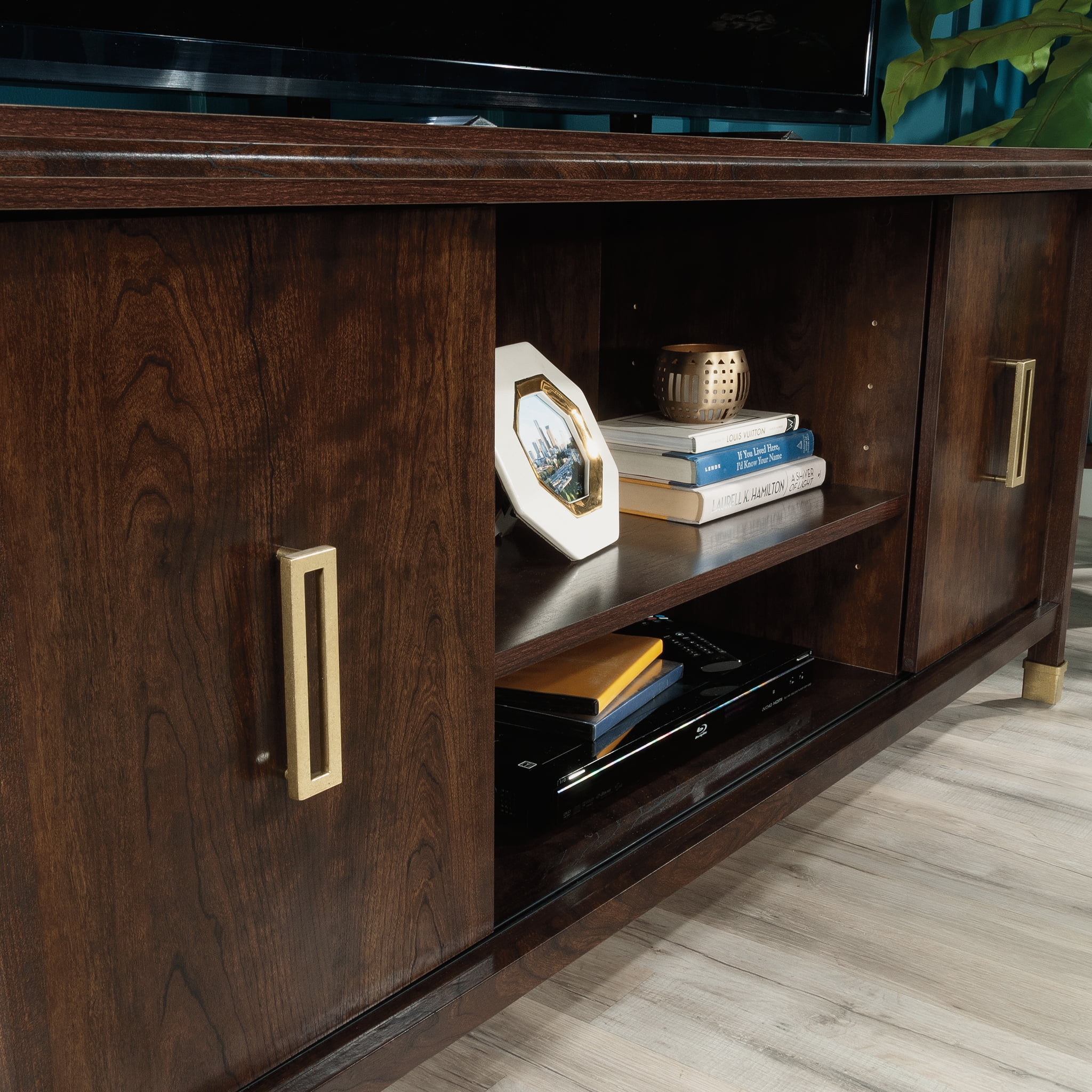 1934 Collection, by Sauder TV Stand for TV's up to 65", Deco Cherry Finish - Image 5