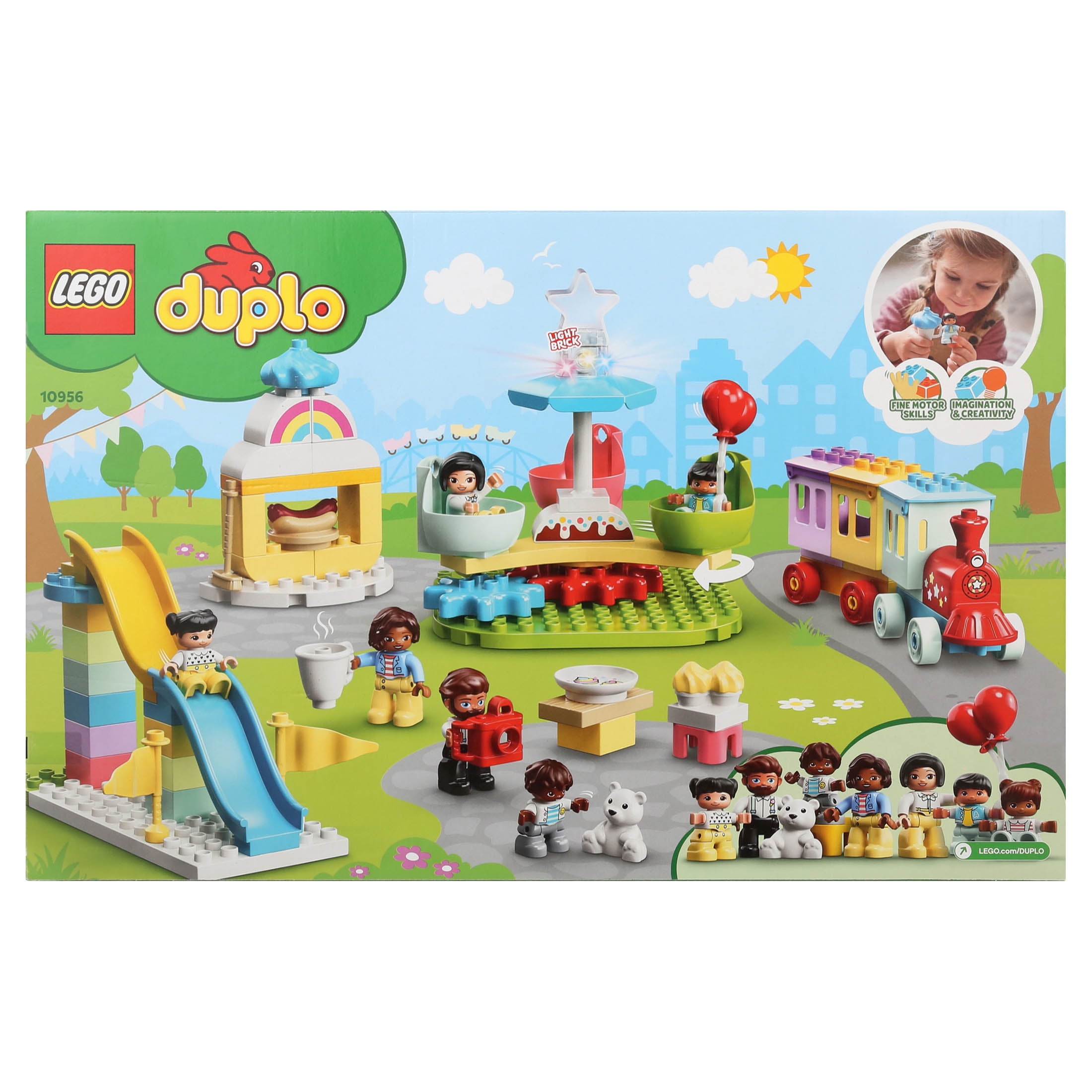 LEGO DUPLO Town Amusement Park Fairground 10956 Building Set - Featuring 7 Duplo Figures, Trains, Slides, Carousel, and a Ferris Wheel, Educational Learning Toy and Playset for Toddlers Ages 2+ - Image 9