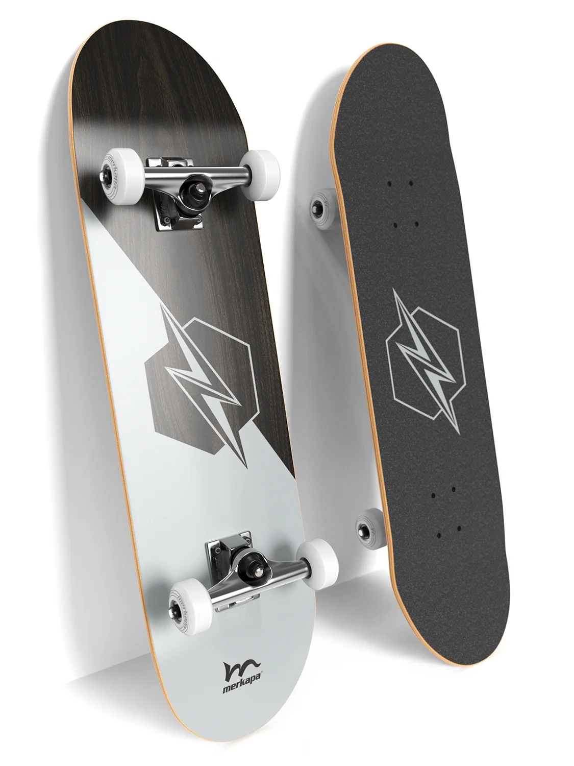 Merkapa 31"x8" Skateboard for Adults Teens Youths Kids Beginners, 8 Layer Canadian Maple Double Kick Deck Concave Fit for Skateboarding, Cruising, Carving, Tricks (with T Tool)