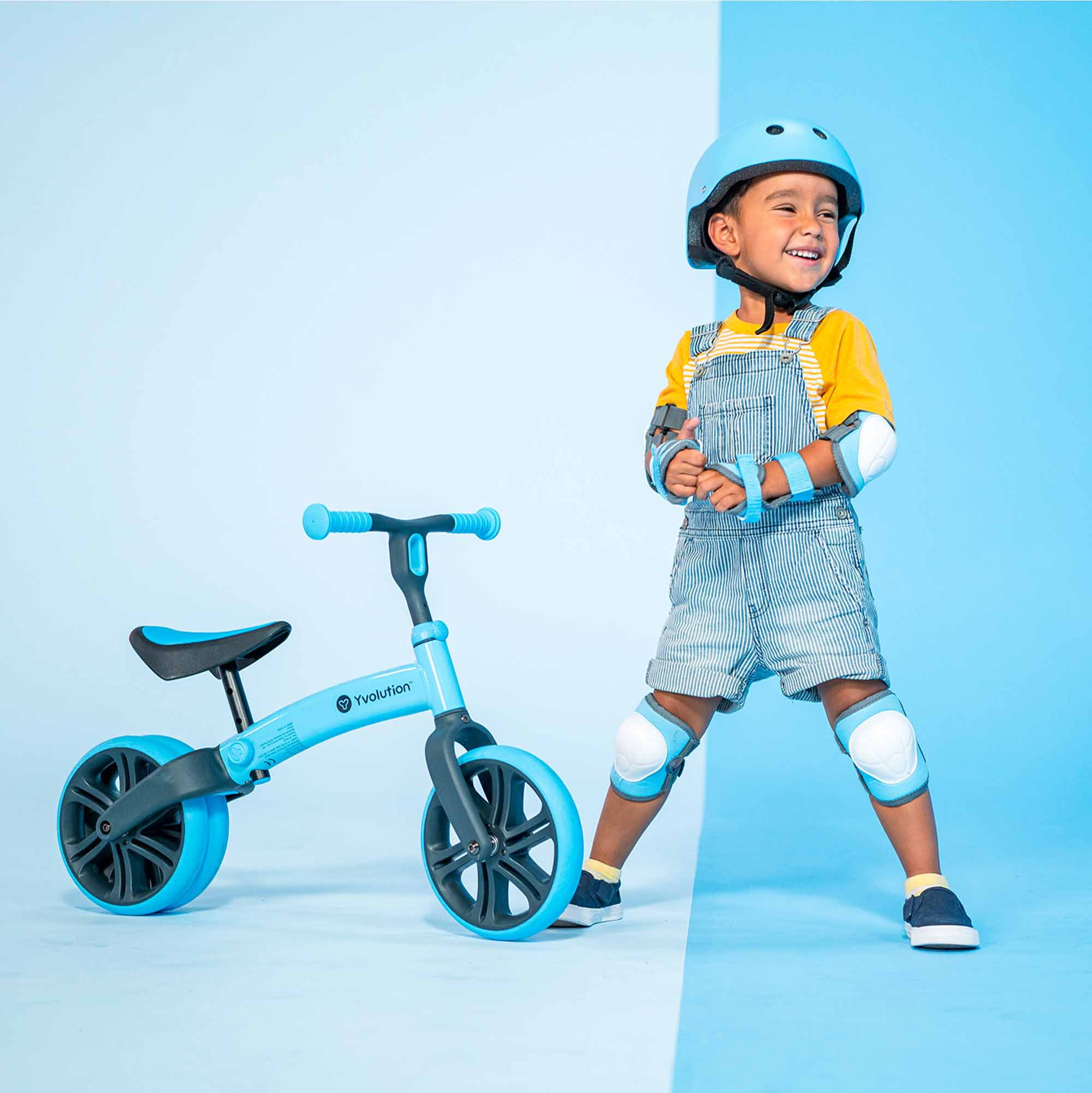 Yvolution Toddler Balance Bike 9'' Wheel (Blue) Boys and Girls, 18 Months to 3 Years Old - Image 4