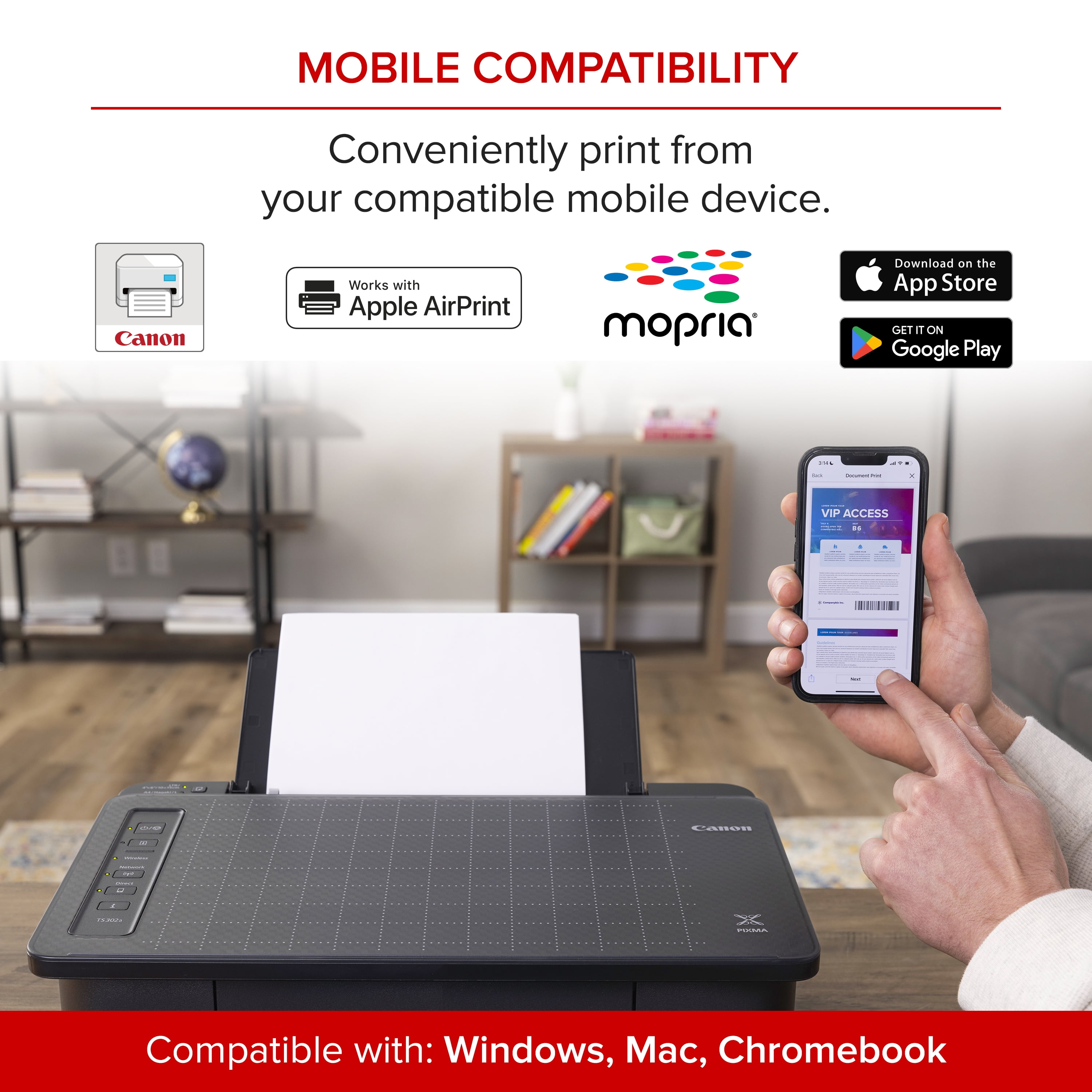 Canon PIXMA TS302a Wireless Inkjet Printer - Image 5