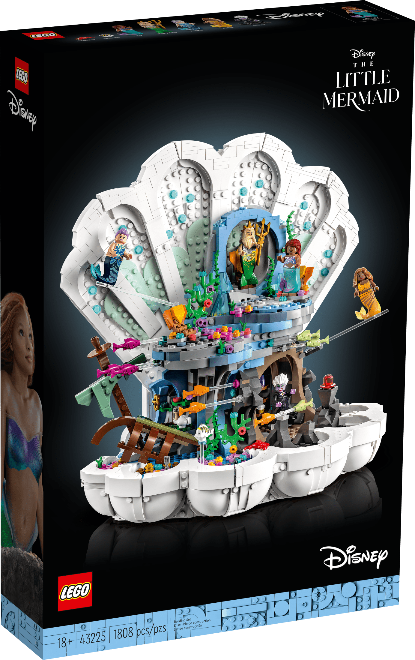LEGO Disney The Little Mermaid Royal Clamshell 43225 Collectible Adult Building Set, Gift for Disney Princess Movie Fans Ages 18 and Up, Featuring Ariel, Ursula, King Triton, Sebastian and Flounder - Image 5