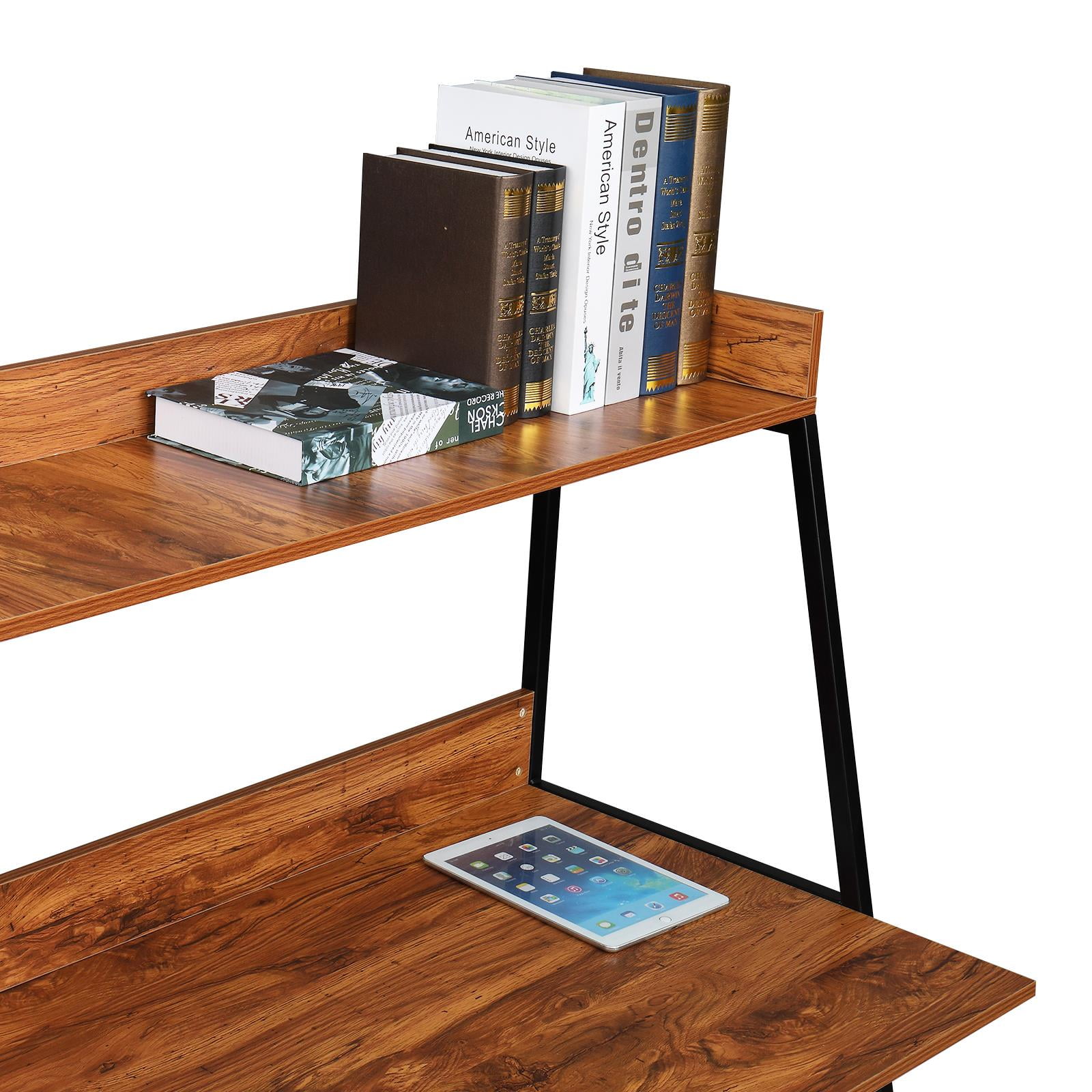 Zimtown Computer Desk with Hutch and Bookshelf 47 Inches Office Desk Laptop Table Studying Writing Desk Workstation for Home & Office - Image 4