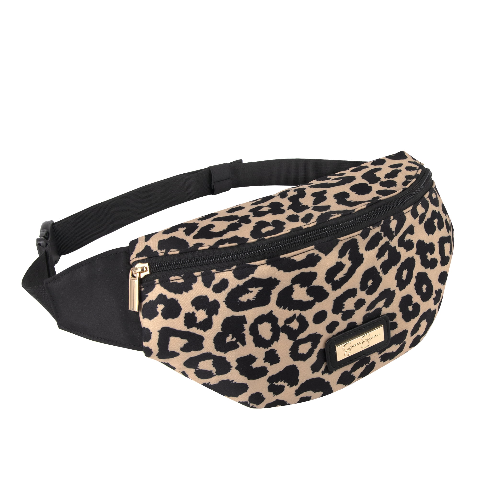 Jessica Simpson Black Diamond Quilted Multi-Pocket Dual Zipper Closure Fashion Diaper Bag Backpack with Leopard Print Interior, Matching 3-Ply Folding Baby Changing Pad & Belted Sling Bag for Mom - Image 5