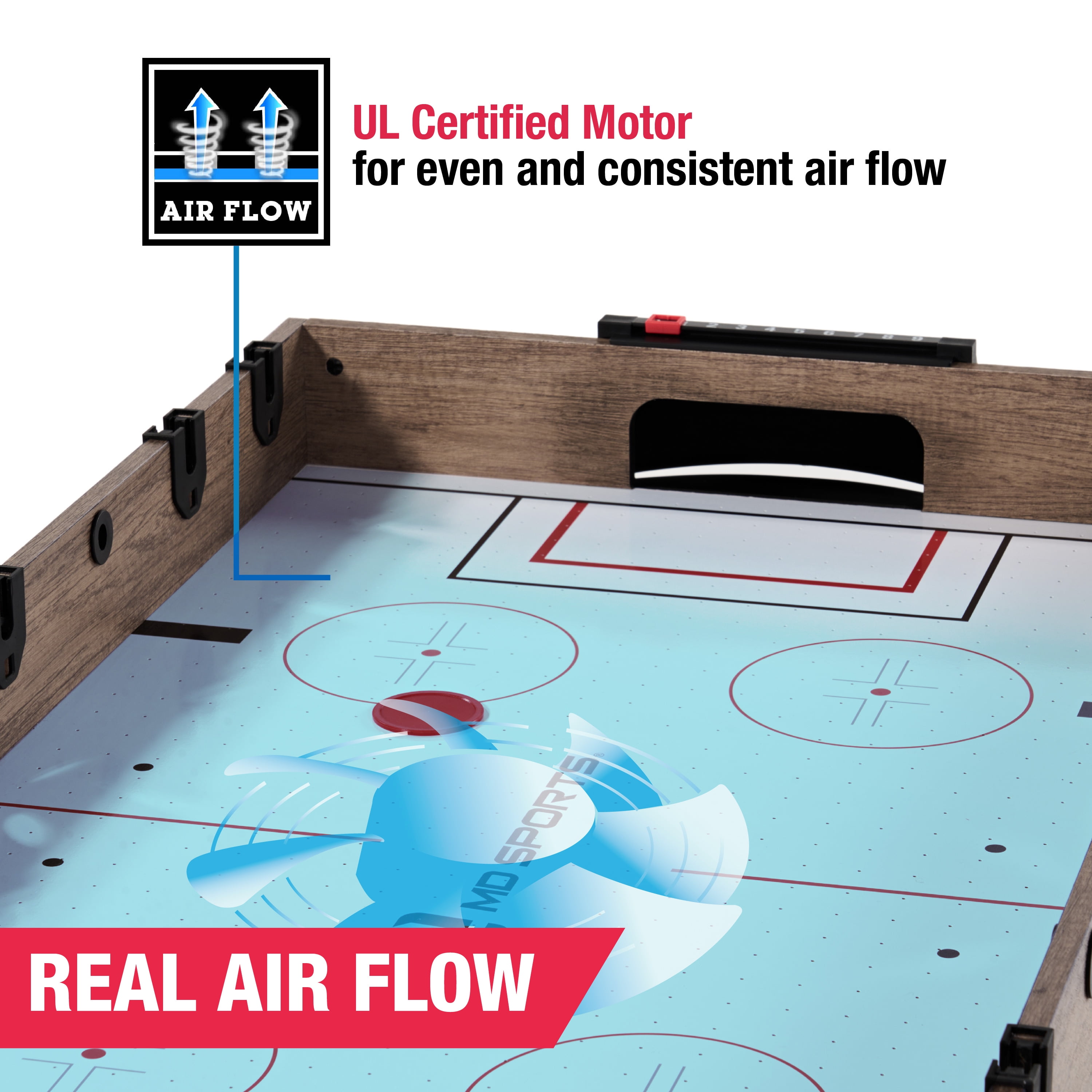 48" 3 in 1 Combo Air Powered Hockey, Foosball, and Billiard Game Table, by MD Sports - Image 5