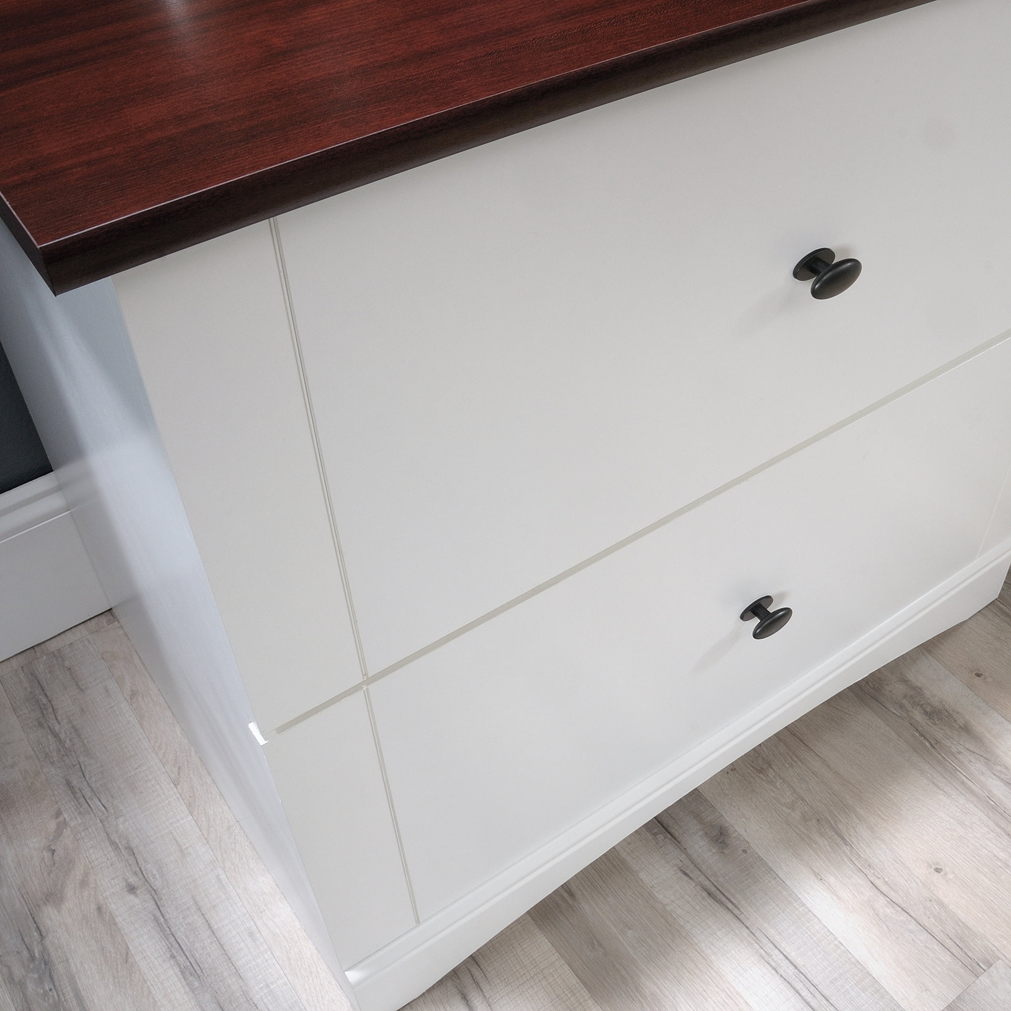 Sauder Lateral File Cabinet with Cherry Accent, Soft White Finish - Image 7