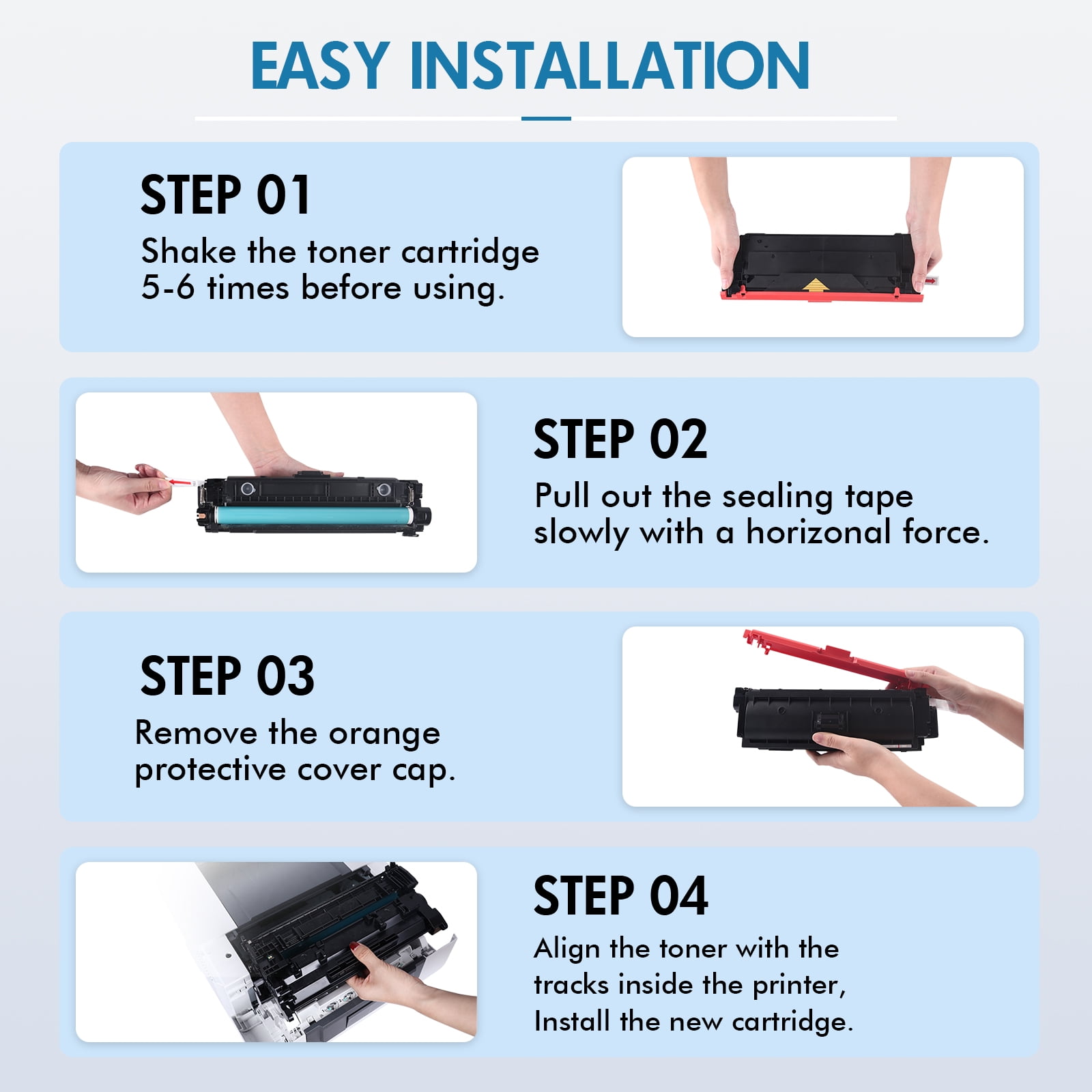 148A 148X Toner Cartridge with Chip Compatible for HP 148A for HP 148X W1480A W1480X Laserjet Pro 4001dn MFP 4101fdw 4101fdn 4001n 4001dn 4001dw Black 2-Pack - Image 7