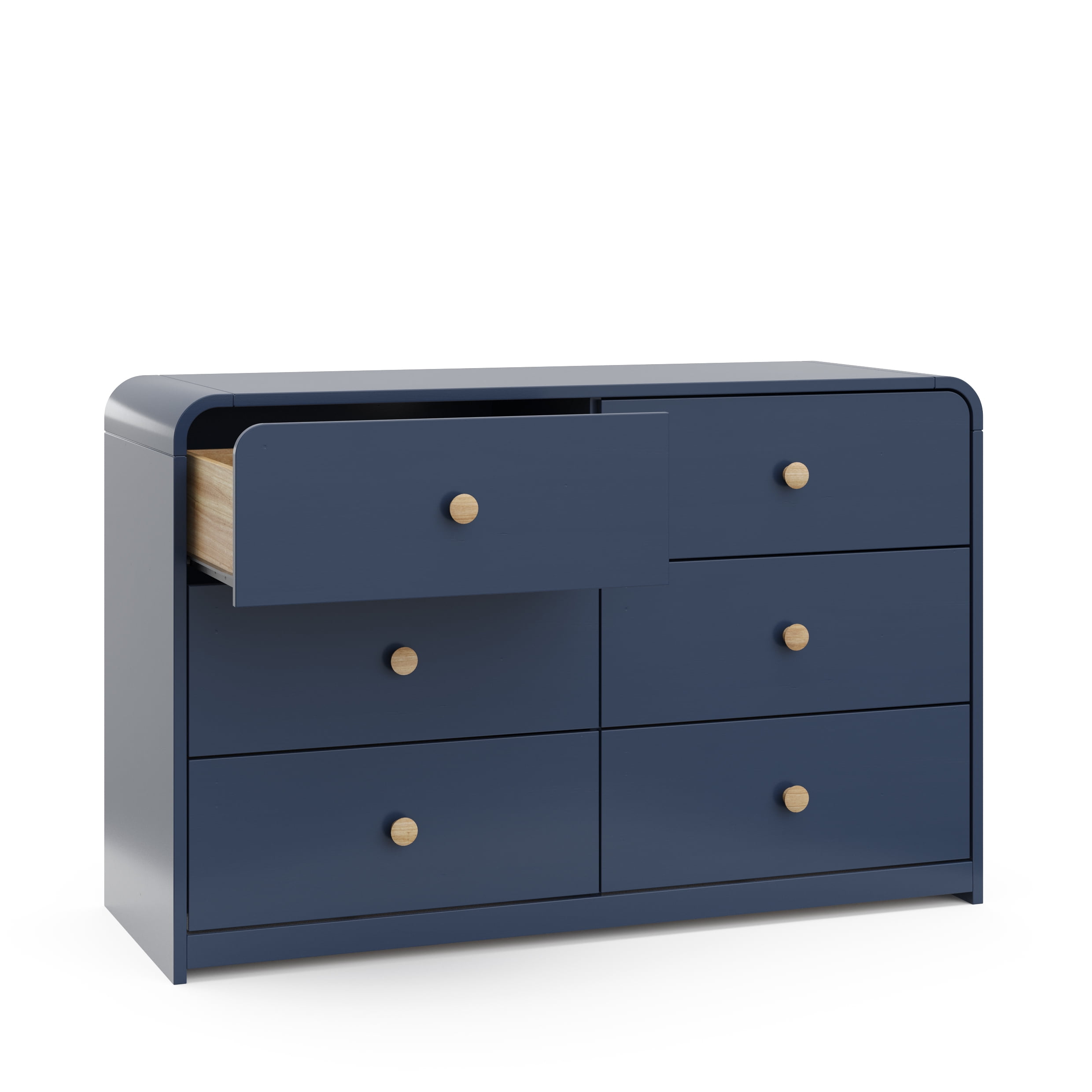 Storkcraft Santos 6 Drawer Nursery Double Dresser, Midnight Blue - Image 5
