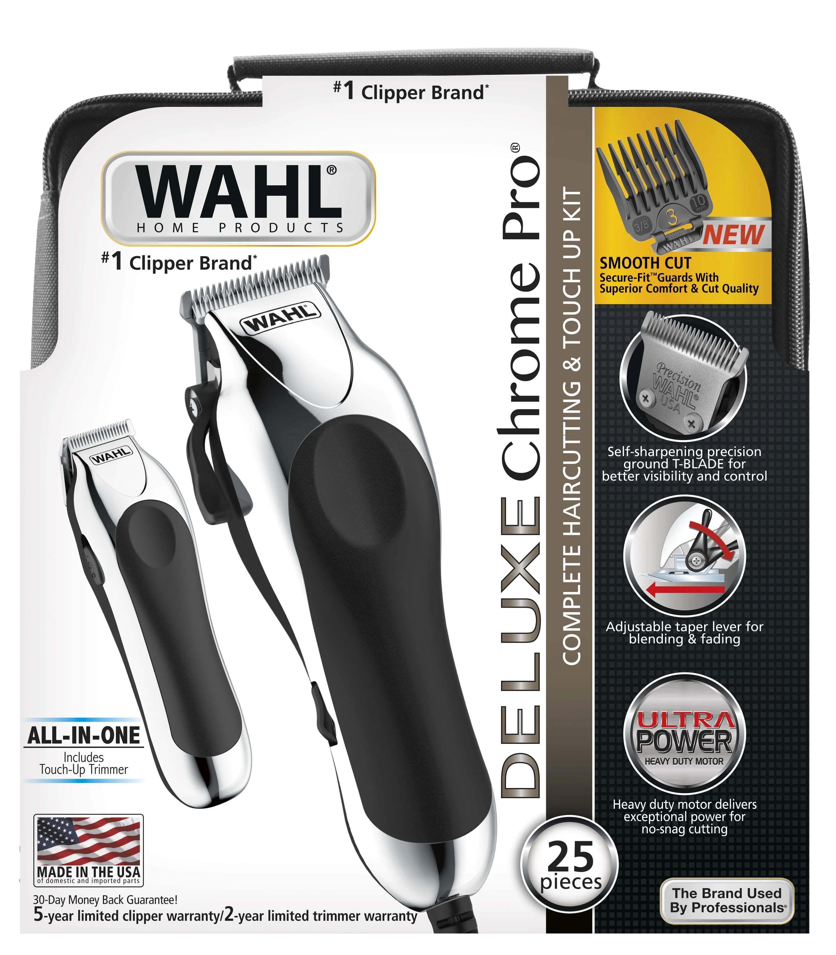 Wahl Deluxe Chrome Pro Clipper and Trimmer kit Model 79402 - Image 4