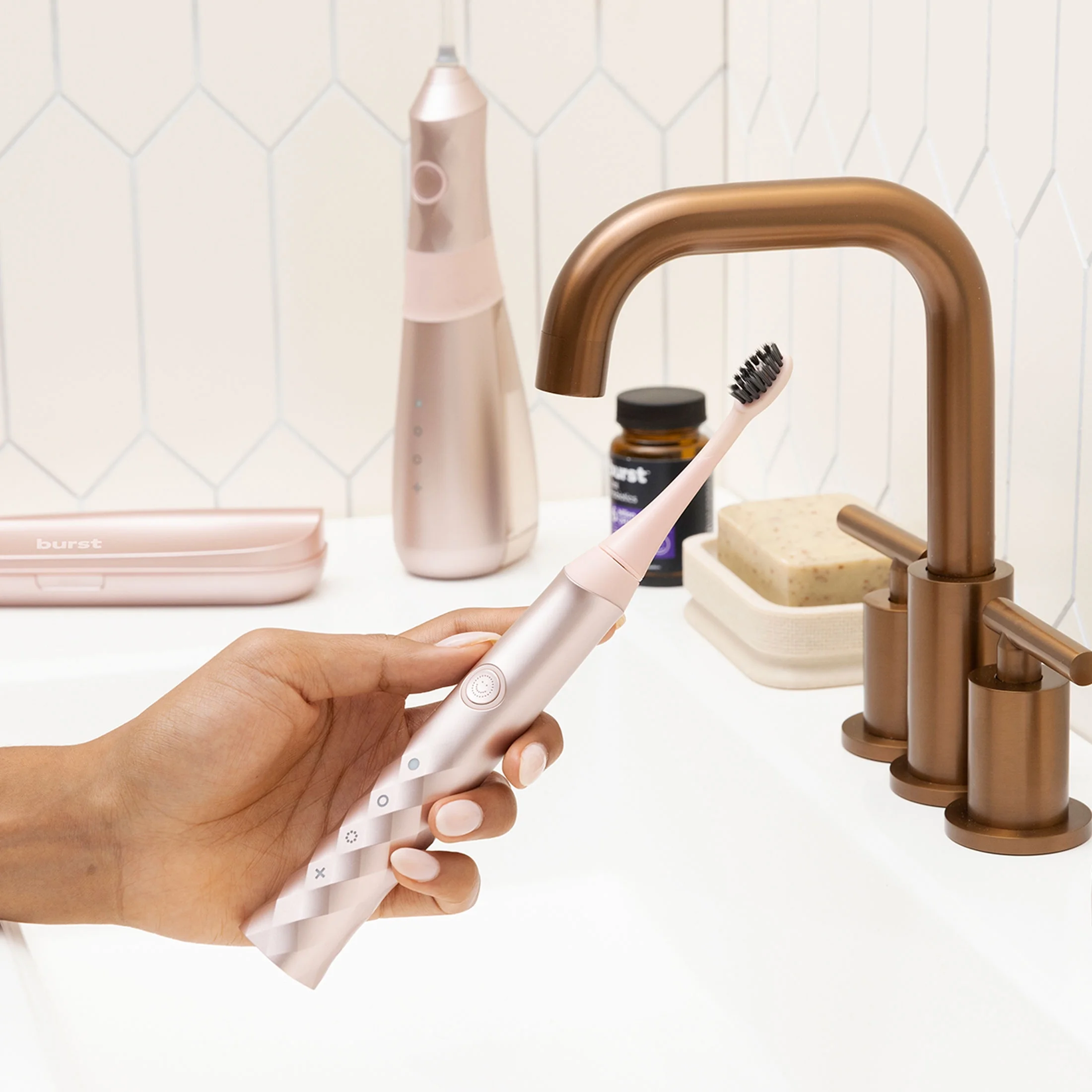 BURST Sonic Electric Toothbrush with 1 Head and Charging Base, Rose Gold - Image 5