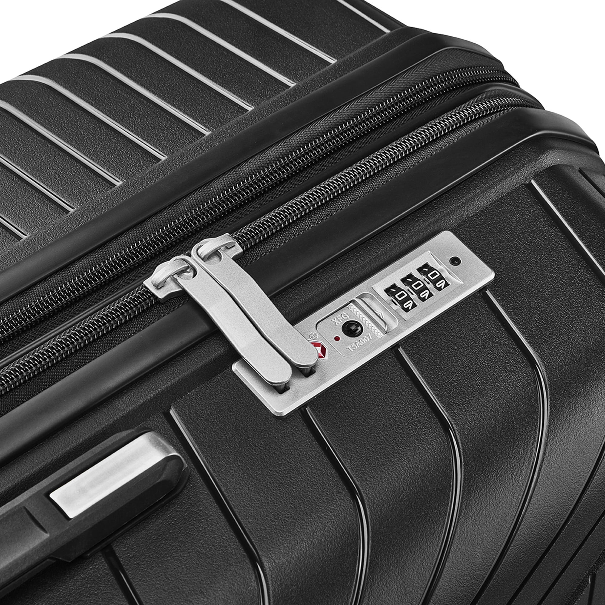 Aukfa Expandable Hardside 4-Piece Luggage Travel Set, Durable Suitcase Double Wheels, Black - Image 5