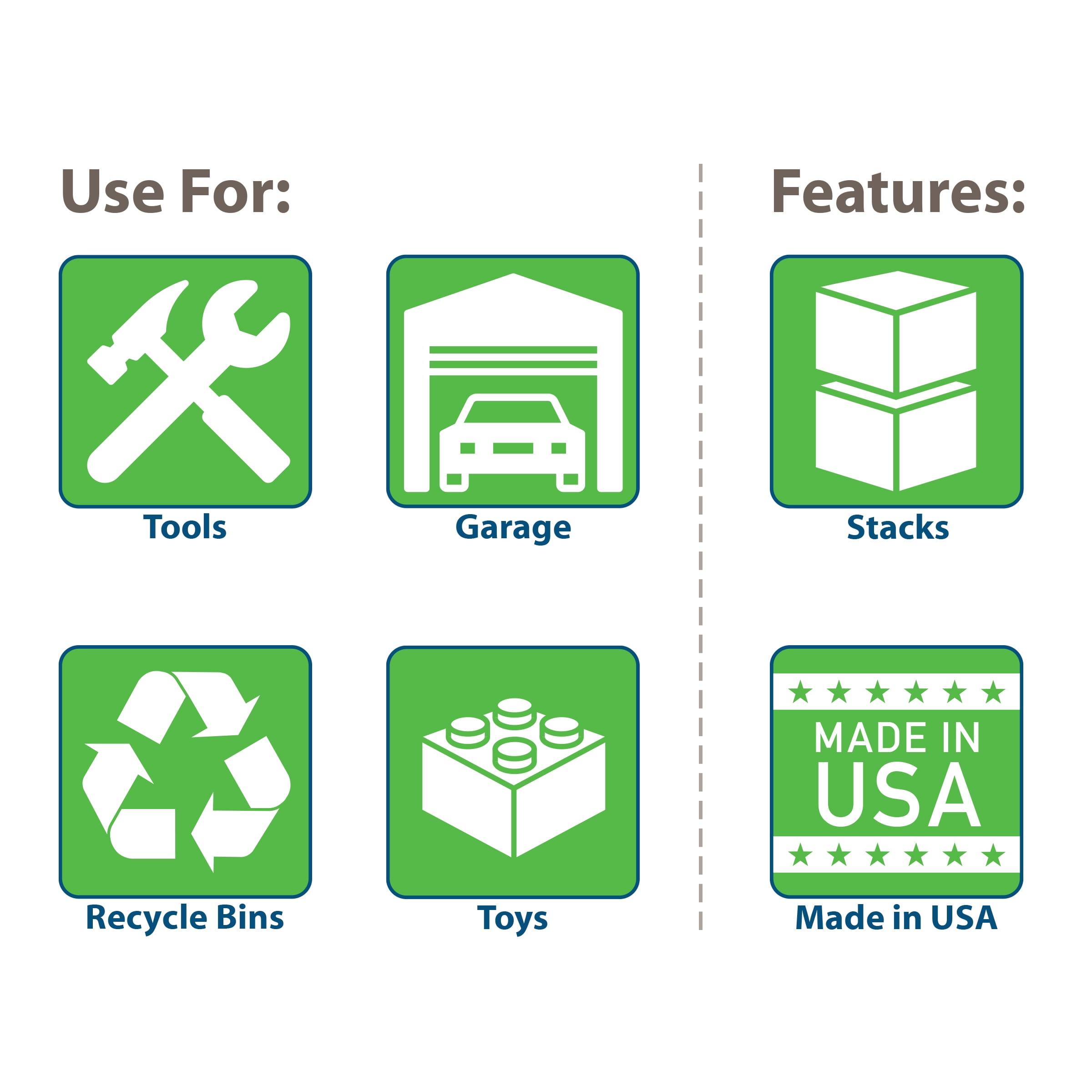 Akro-Mils Stak-N-Store 13014 Large Storage Bins Stackable Heavy Duty Containers, 17.5"x11"x12.5", Blue, 4-Pack - Image 6