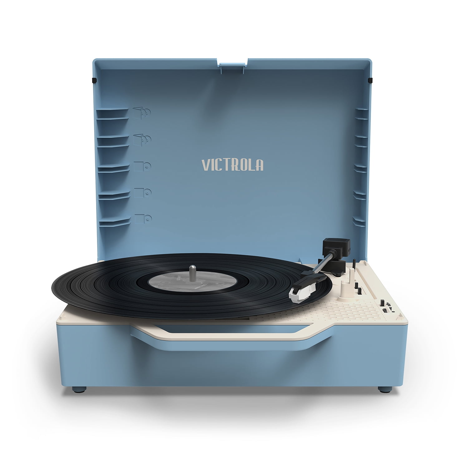 Victrola Re-Spin Sustainable Bluetooth Suitcase Record Player- Light Blue | Exclusive - Image 6