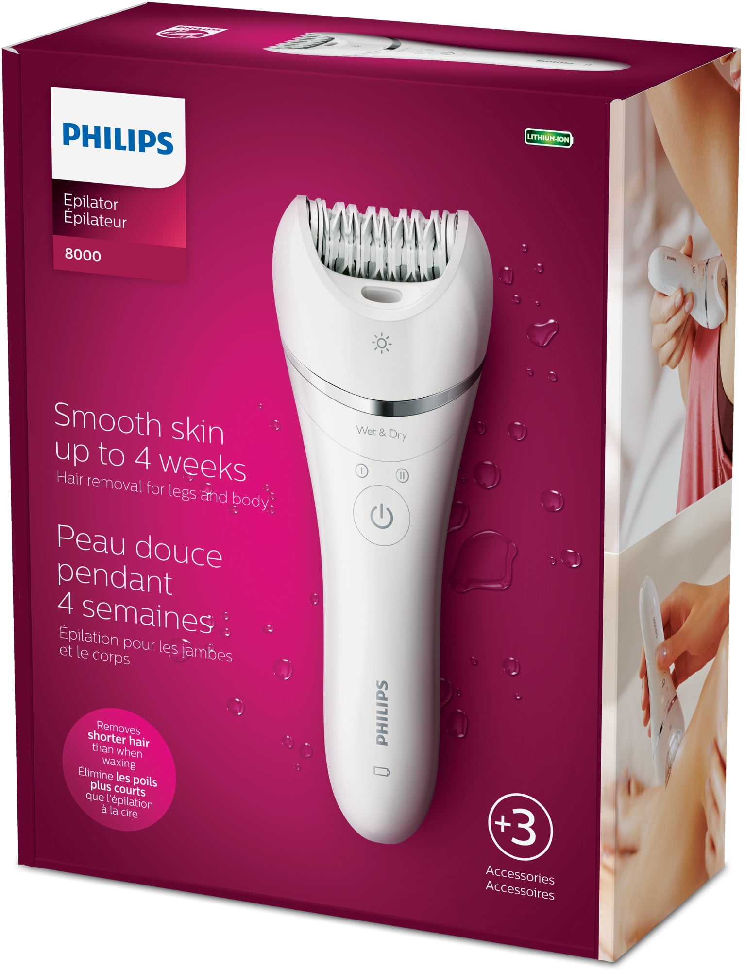 Philips Epilator Series 8000 For Women, with 3 Accessories, BRE700/04 - Image 10