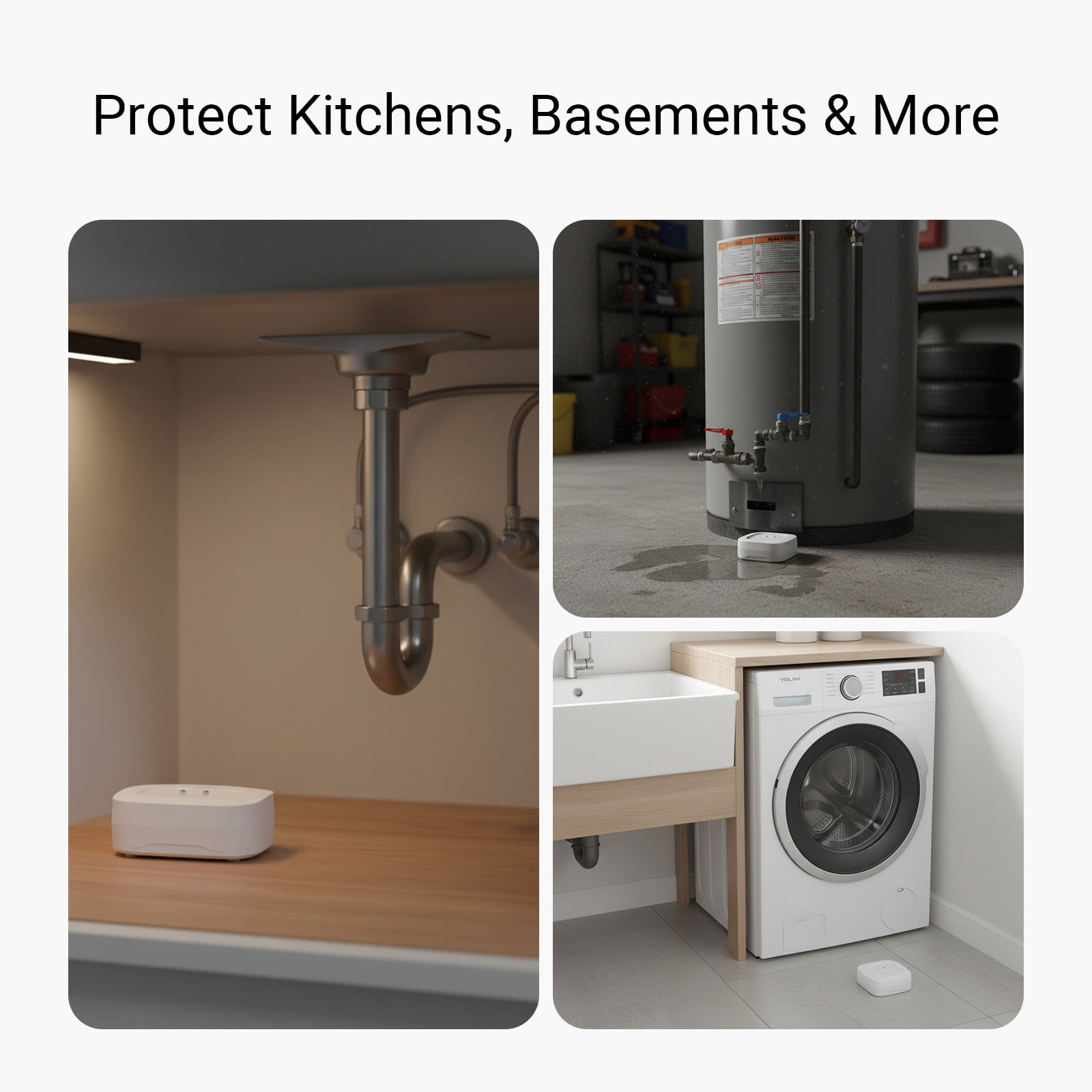 YoLink Smart Home Starter Kit: Hub & Water Leak Sensor 4-Pack, SMS/Text, Email & Push Notifications, LoRa Up to 1/4 Mile Open-Air Range, w/Alexa, IFTTT, Home Assistant - Image 4