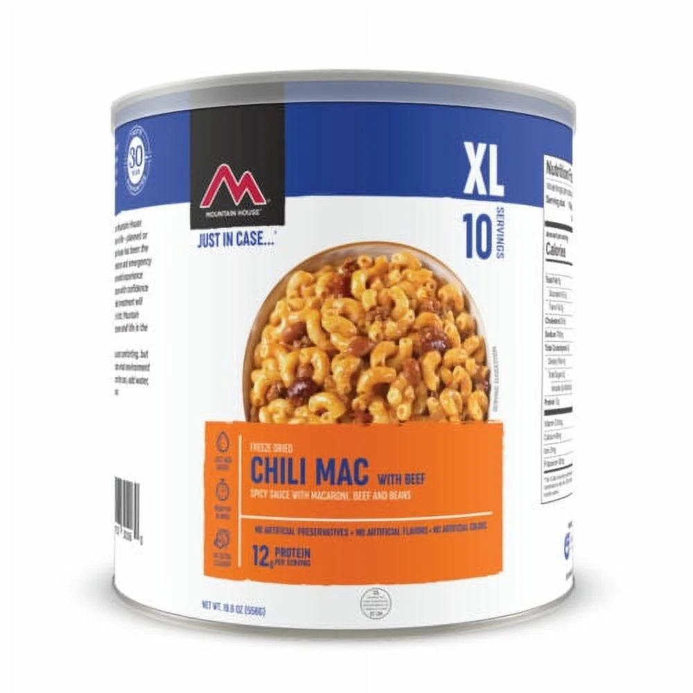 (6 Cans Pack) Mountain House Chili Mac With Beef #10 Can Freeze Dried Camping Food for Emergency - Image 3