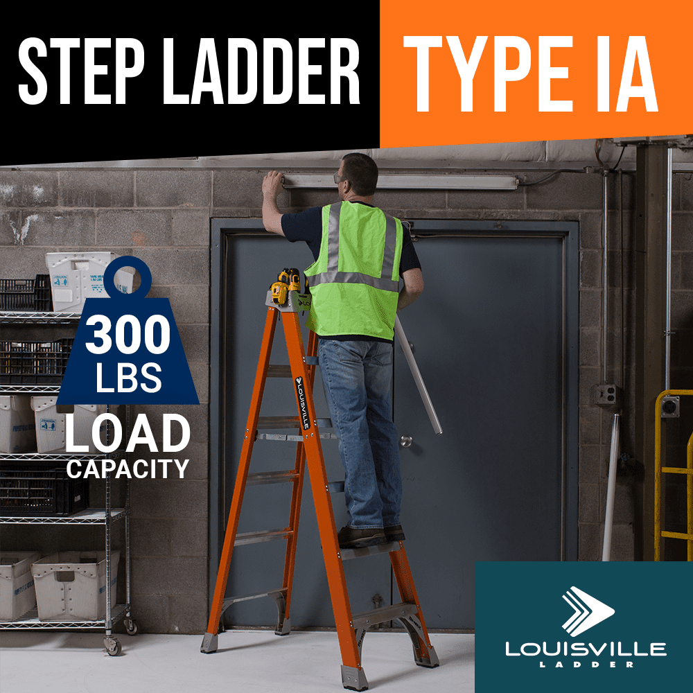 Louisville Ladder 6-Foot Fiberglass Step Ladder, 300-Pound Load Capacity, Type IA, FS1506 - Image 2