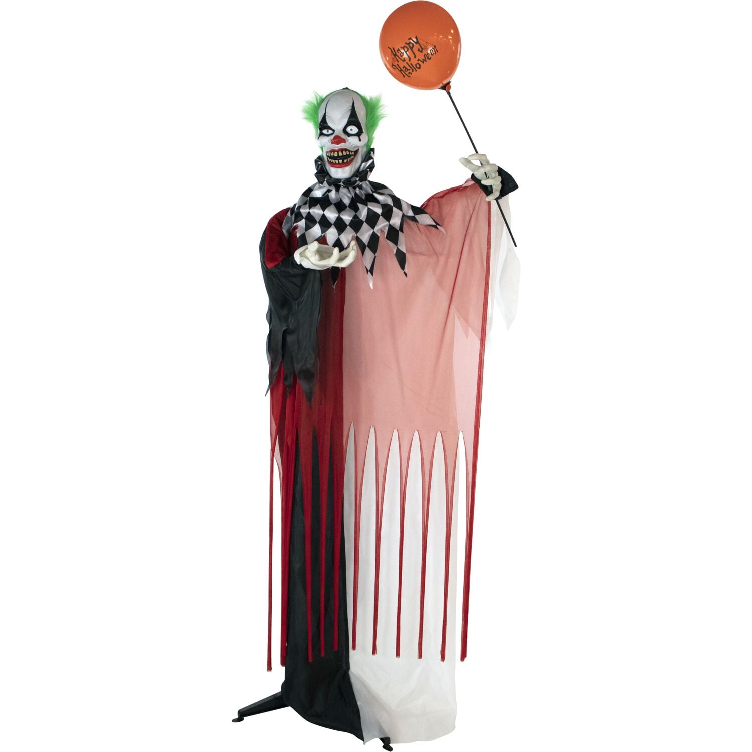Haunted Hill Farm 5.9 ft Life-Size Animatronic Clown Halloween Decoration with Lights and Sound, HHCLOWN-7FLSA - Image 7